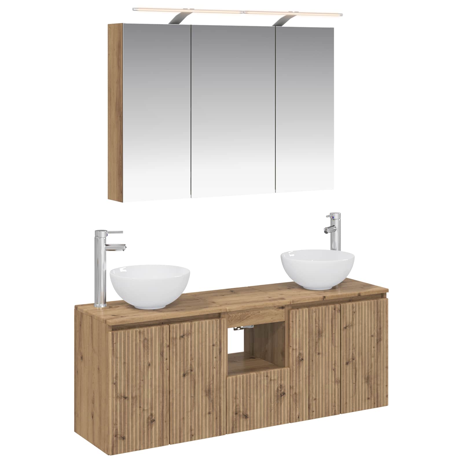 Badkamerkastenset 4 st Artisanaal eiken Bewerkt hout is nu te koop bij PeponiXL, paradijselijk wonen!