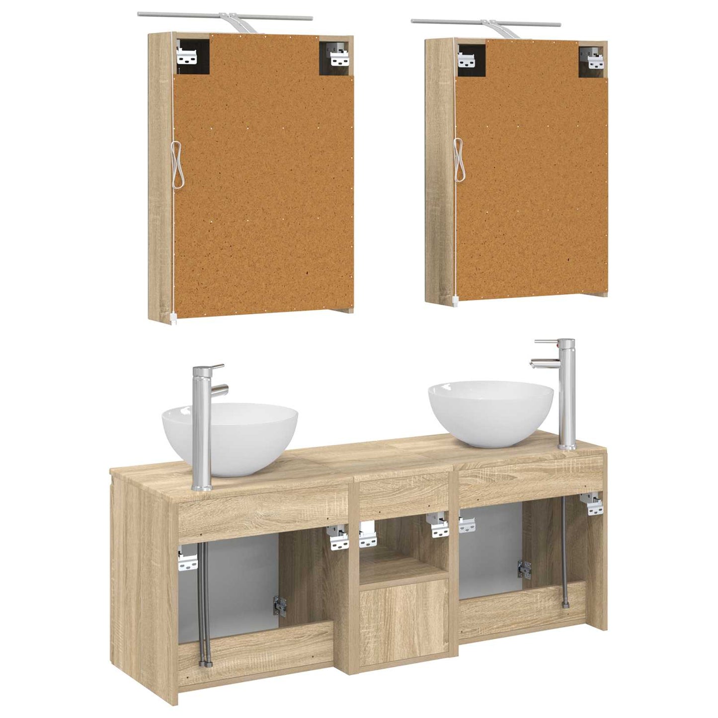 Badkamerkastenset 5 pcs Sonoma Eiken 50 x 14,5 x 70 cm
