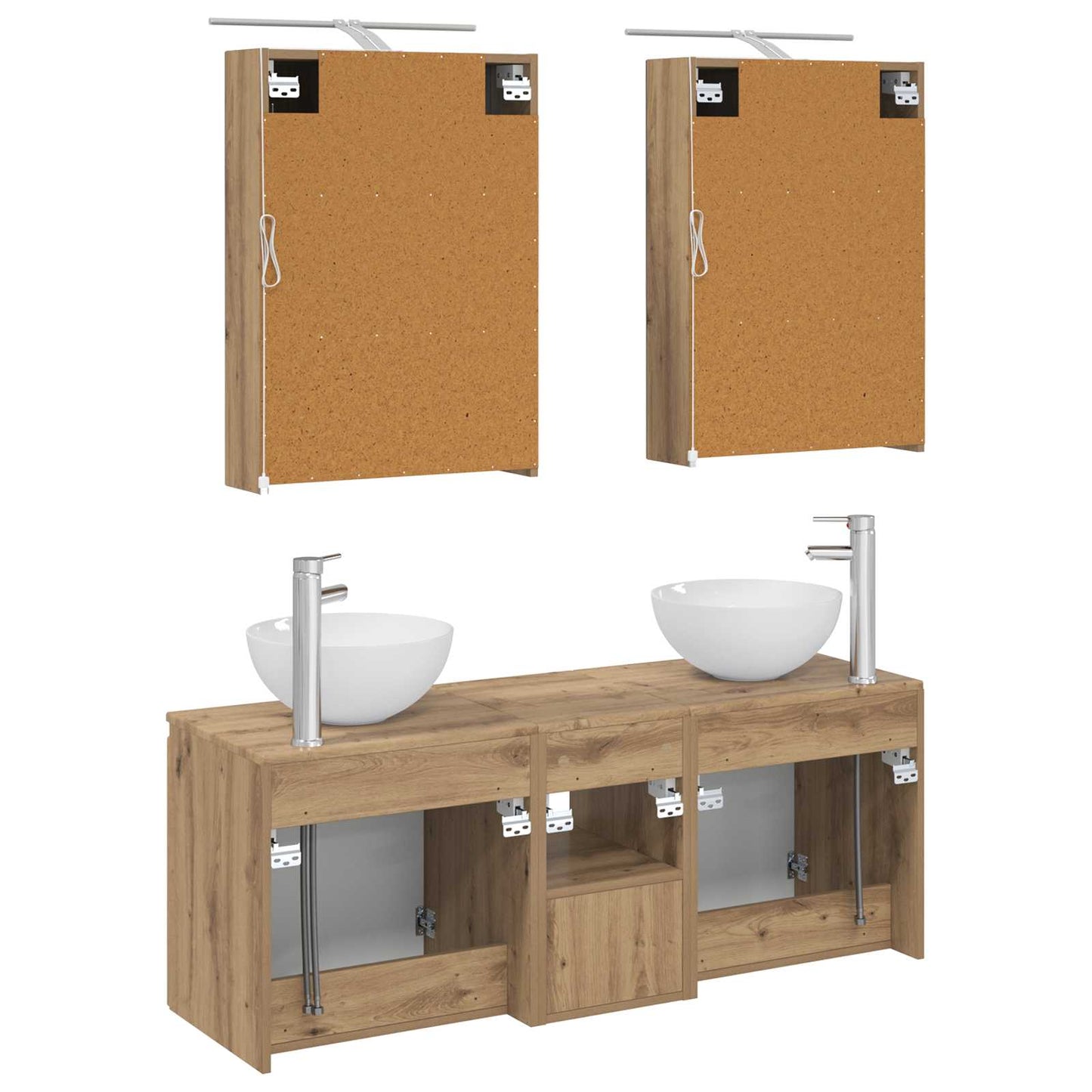 Badkamerkastenset 5 pcs Artisanaal eiken 50 x 14,5 x 70 cm