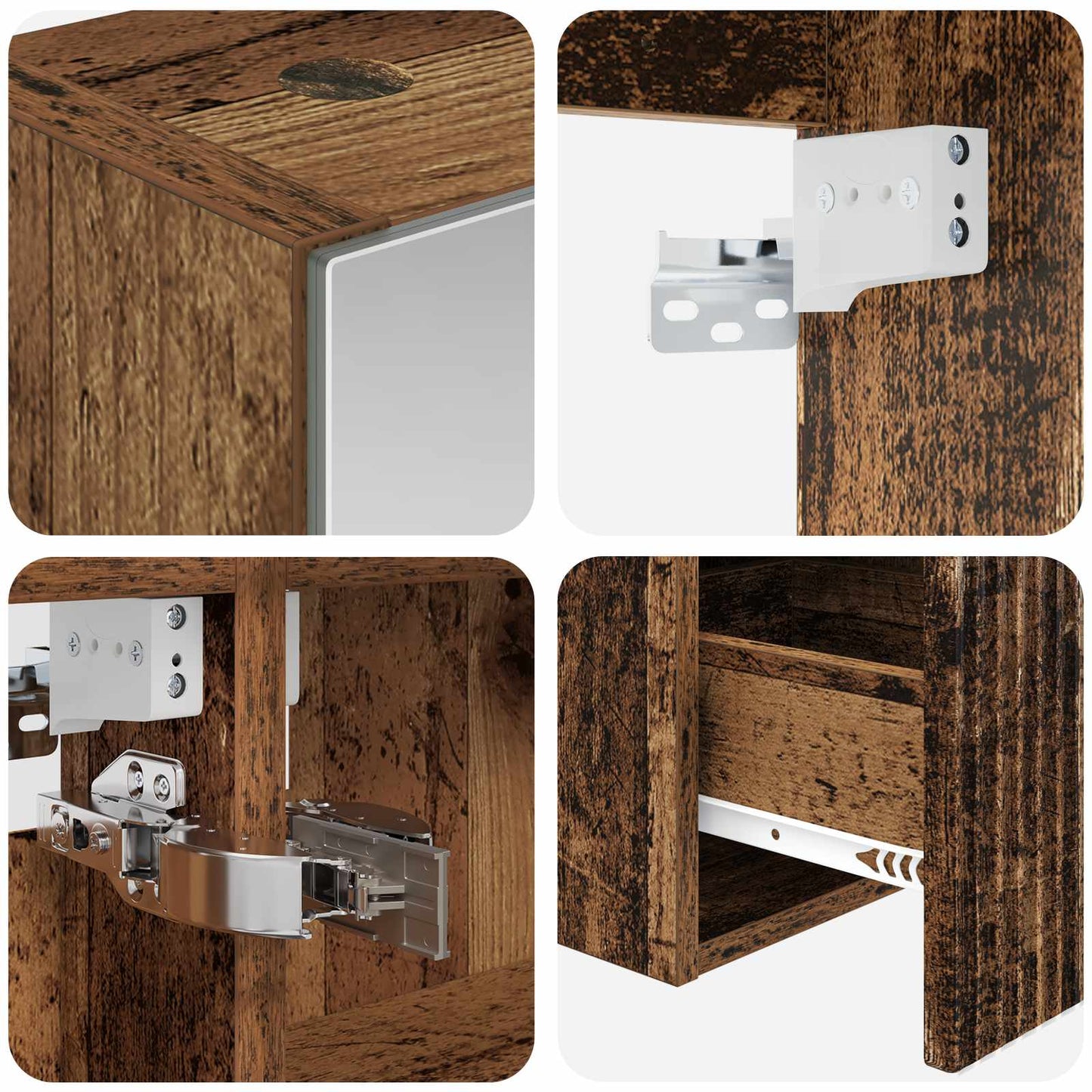 Badkamerkastenset 5 pcs Oud hout Bewerkt hout