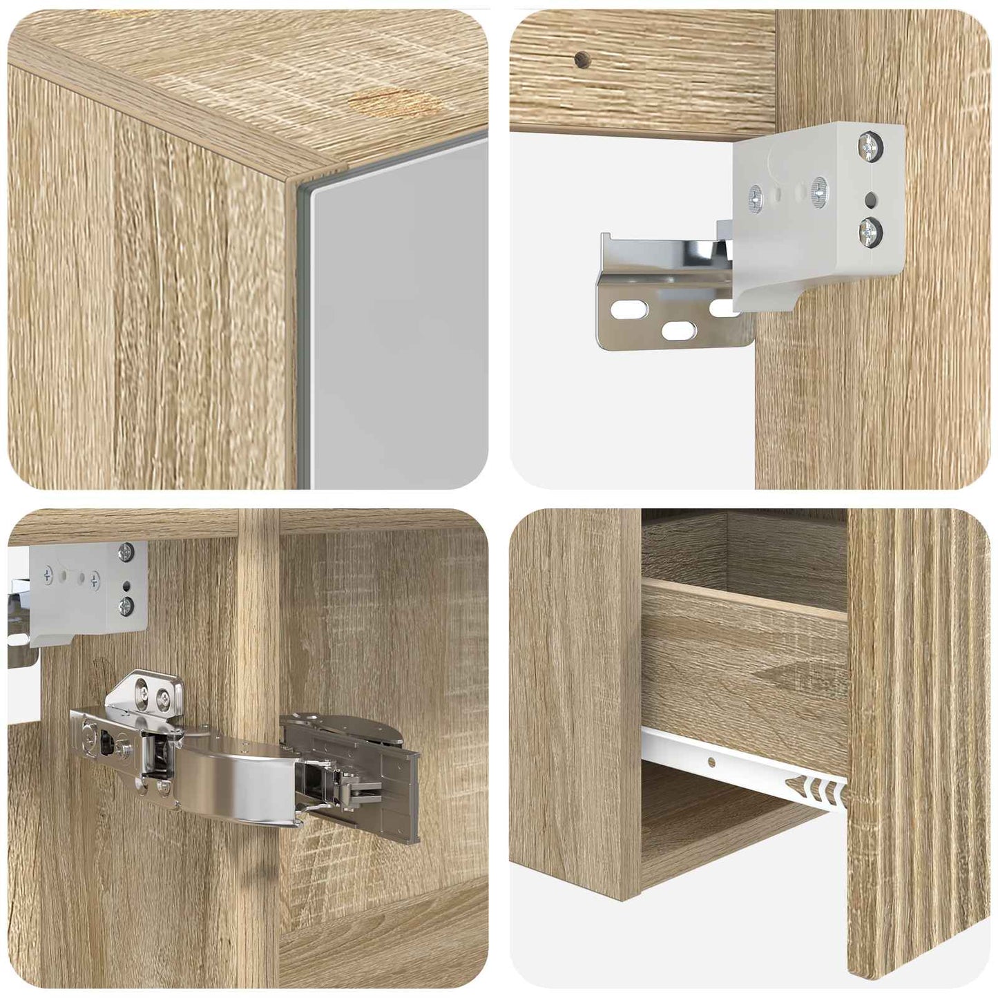 Badkamerkastenset 5 pcs Sonoma Eiken Bewerkt hout