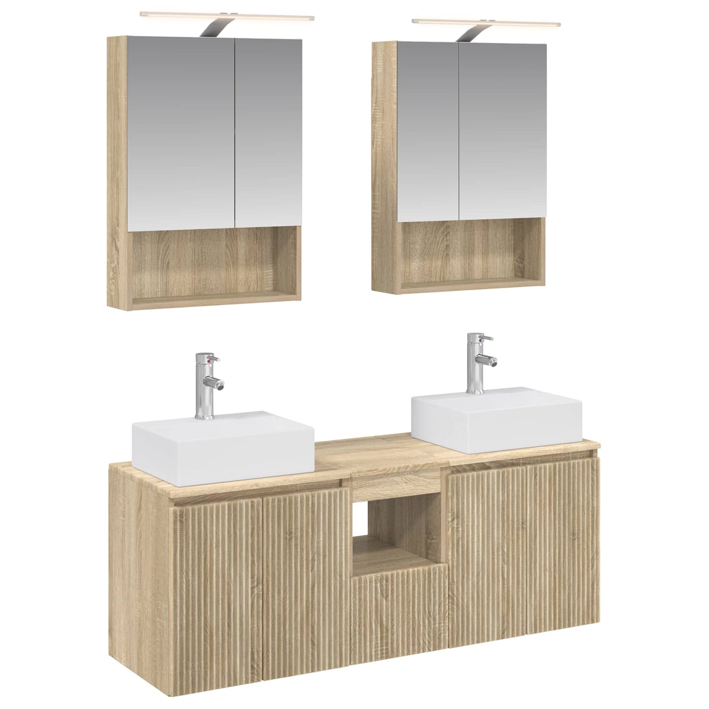 Badkamerkastenset 5 pcs Sonoma Eiken Bewerkt hout