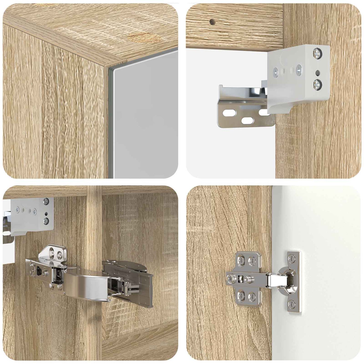 Badkamerkastenset 5 pcs Sonoma Eiken Bewerkt hout
