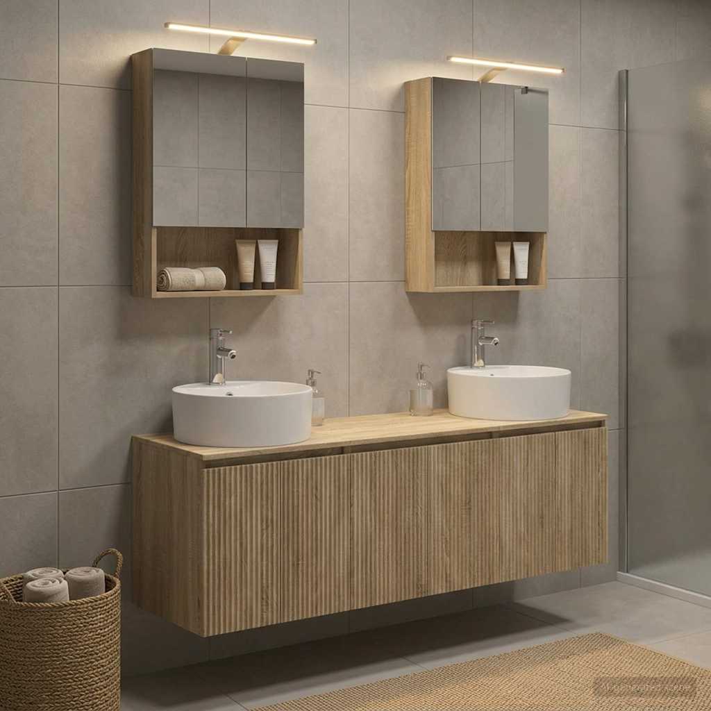Badkamerkastenset 5 pcs Sonoma Eiken Bewerkt hout