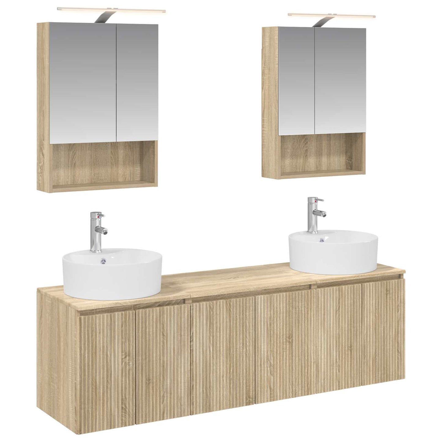 Badkamerkastenset 5 pcs Sonoma Eiken Bewerkt hout