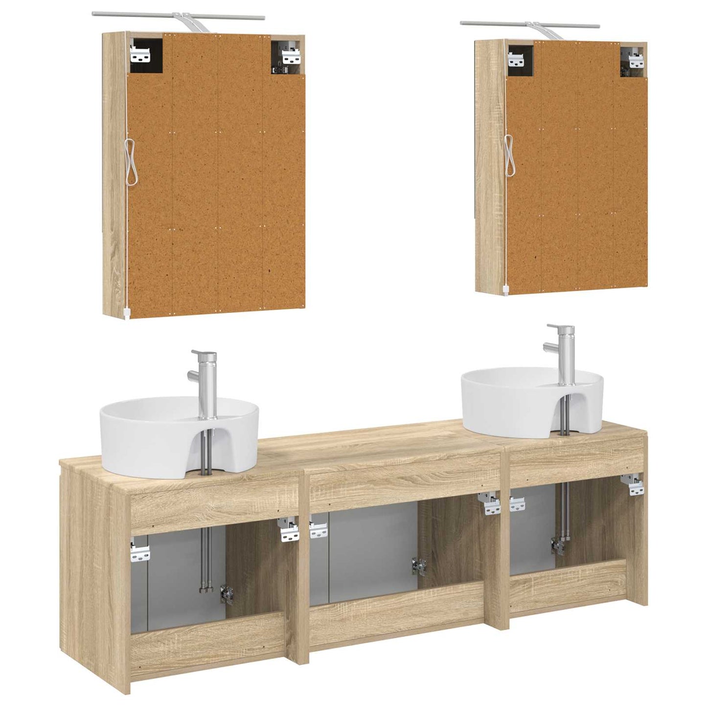 Badkamerkastenset 5 pcs Sonoma Eiken Bewerkt hout