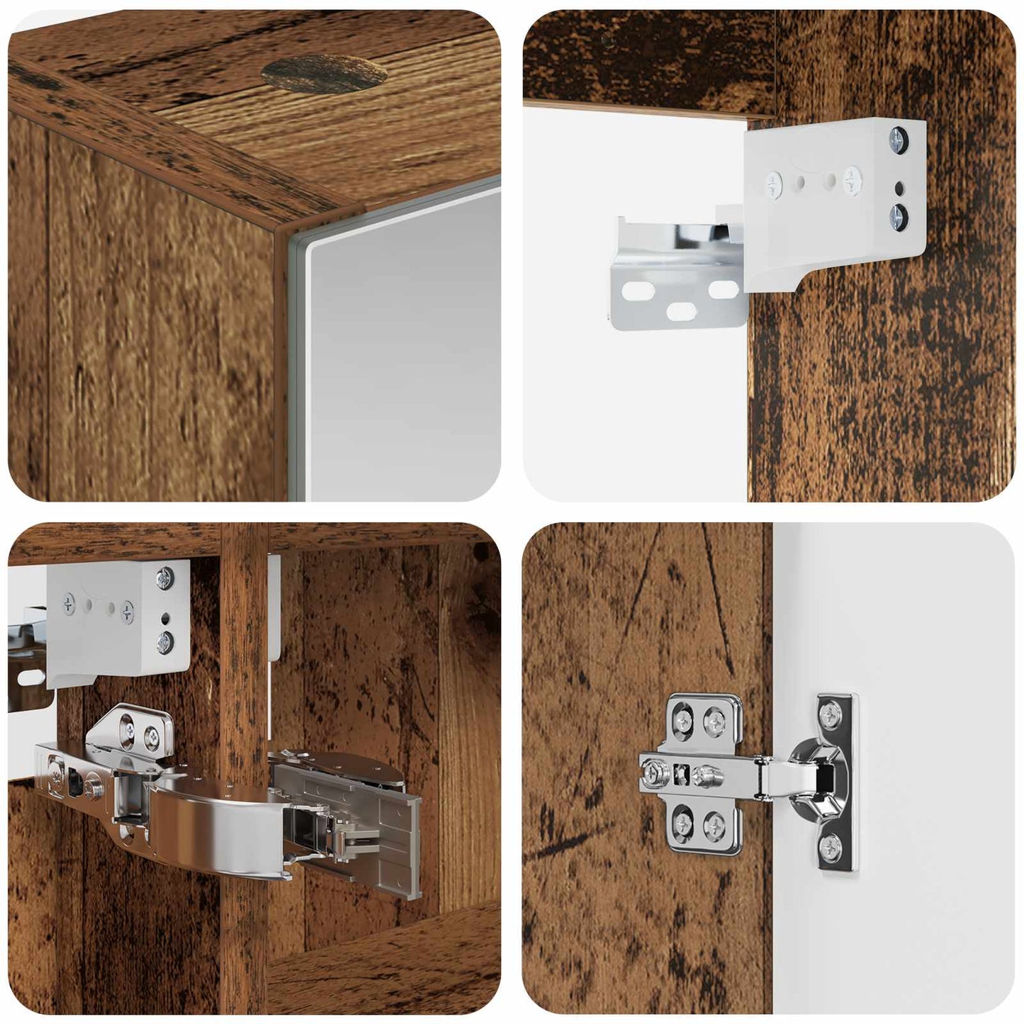 Badkamerkastenset 5 pcs Oud hout Bewerkt hout