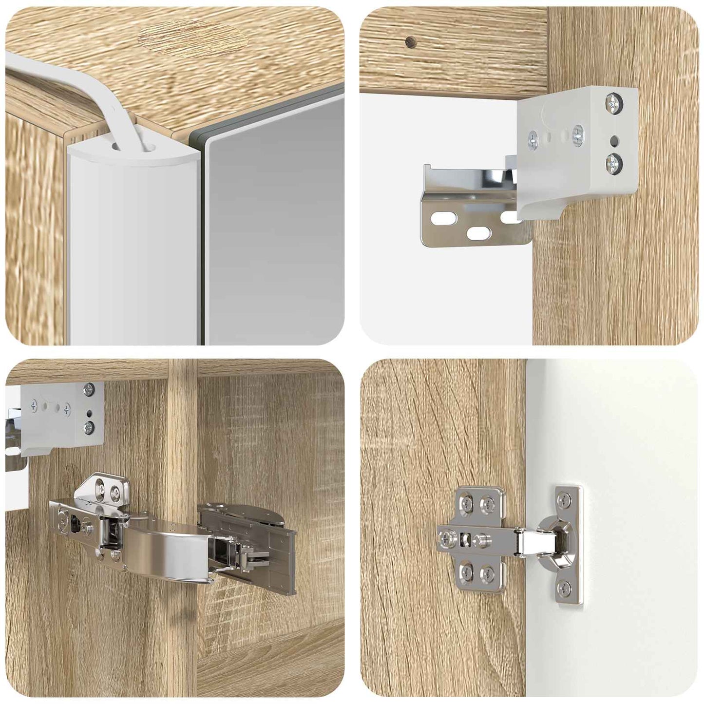 Badkamerkastenset 5 pcs Sonoma Eiken Bewerkt hout