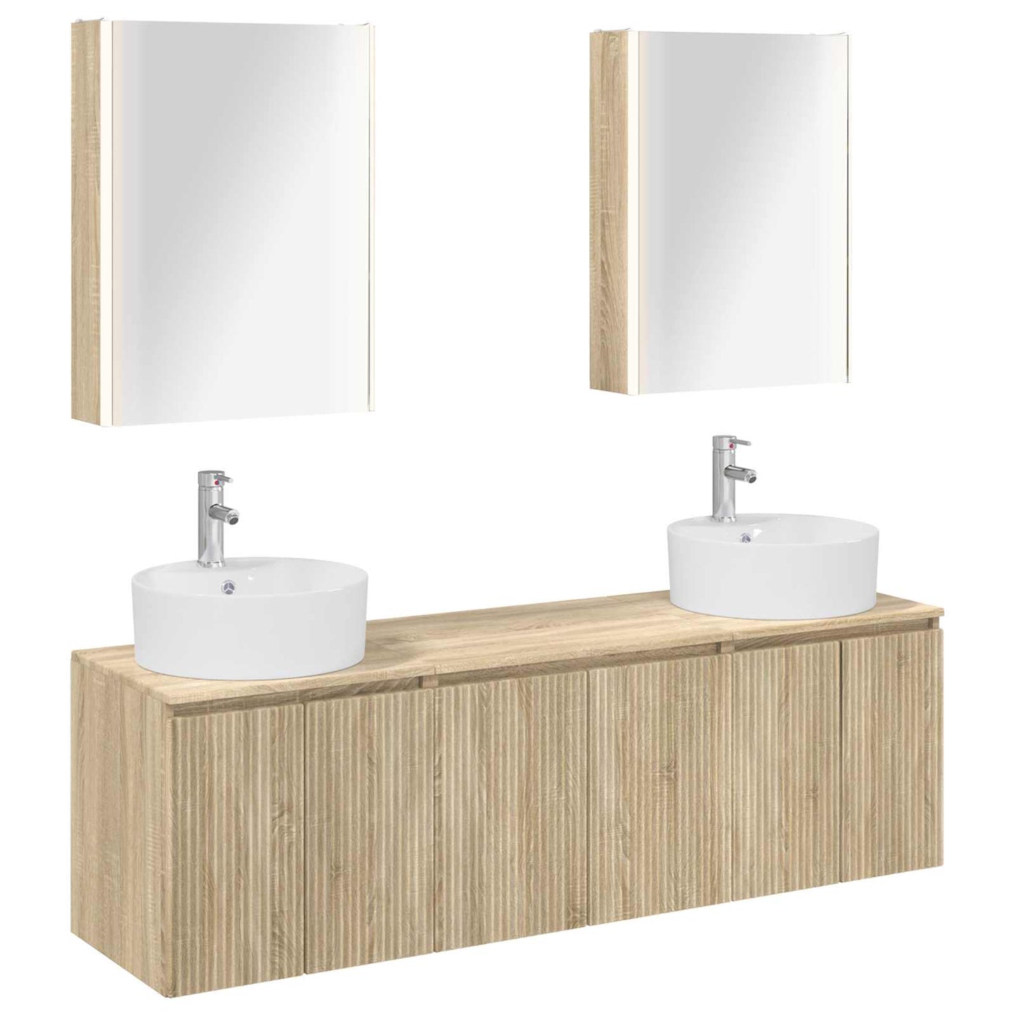 Badkamerkastenset 5 pcs Sonoma Eiken Bewerkt hout