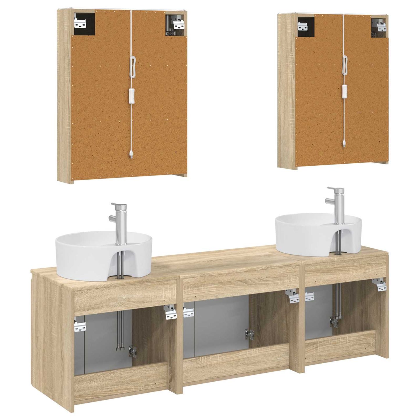 Badkamerkastenset 5 pcs Sonoma Eiken Bewerkt hout