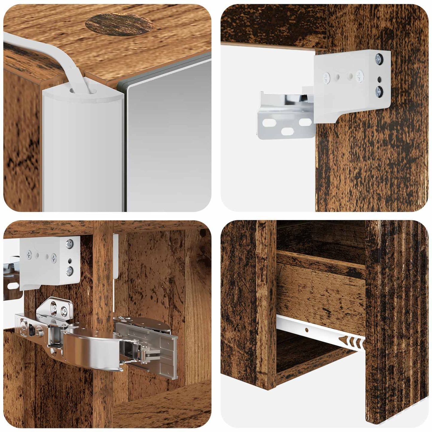 Badkamerkastenset 5 pcs Oud hout Bewerkt hout