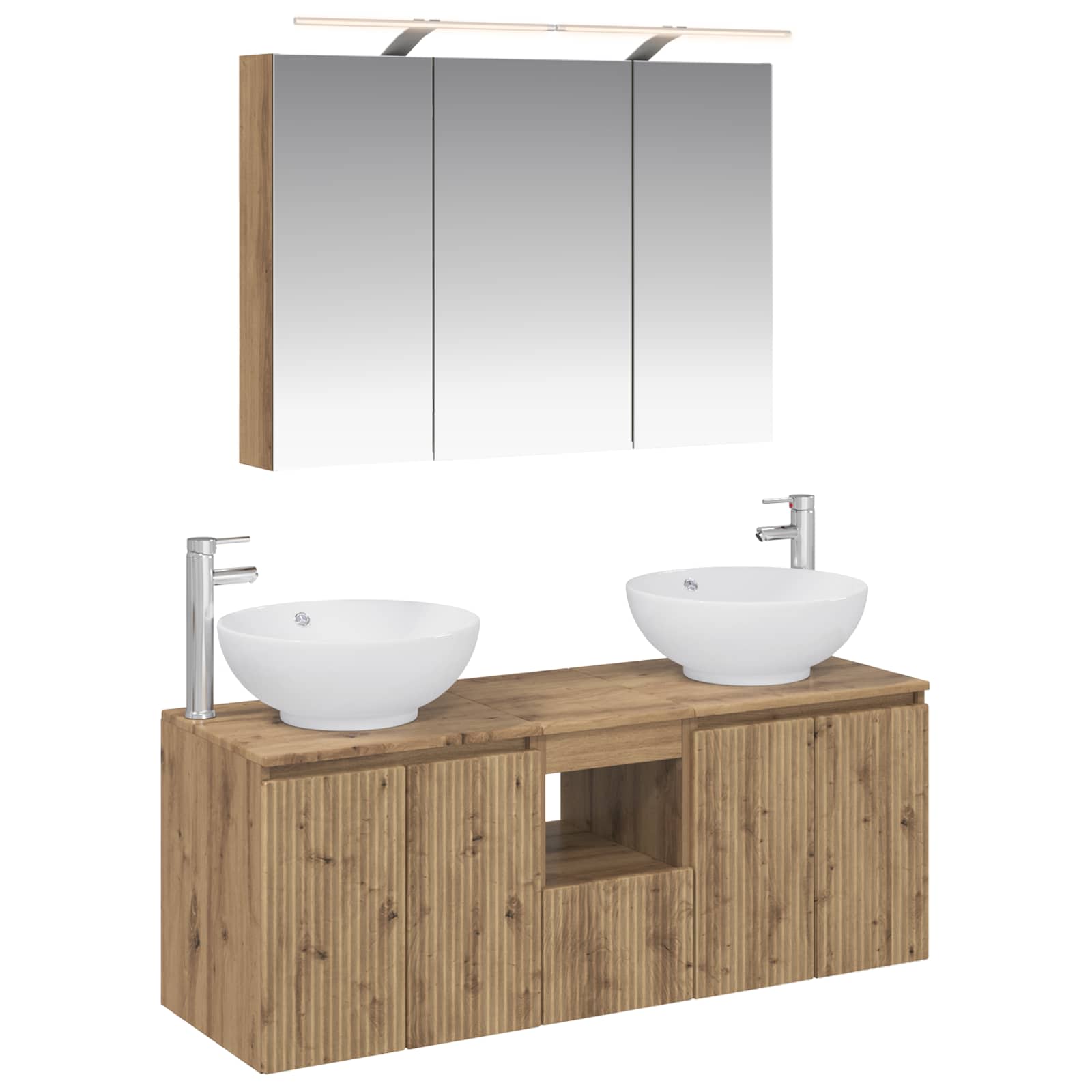 Badkamerkastenset 4 st Artisanaal eiken Bewerkt hout is nu te koop bij PeponiXL, paradijselijk wonen!