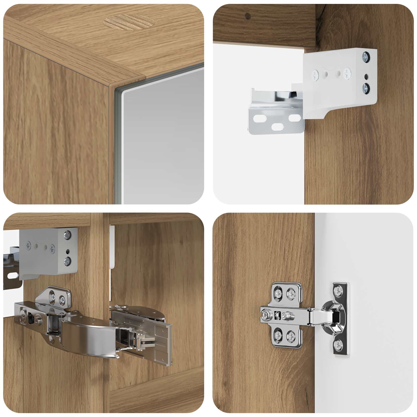 Badkamerkastenset 5 st Artisanaal eiken Bewerkt hout is nu te koop bij PeponiXL, paradijselijk wonen!