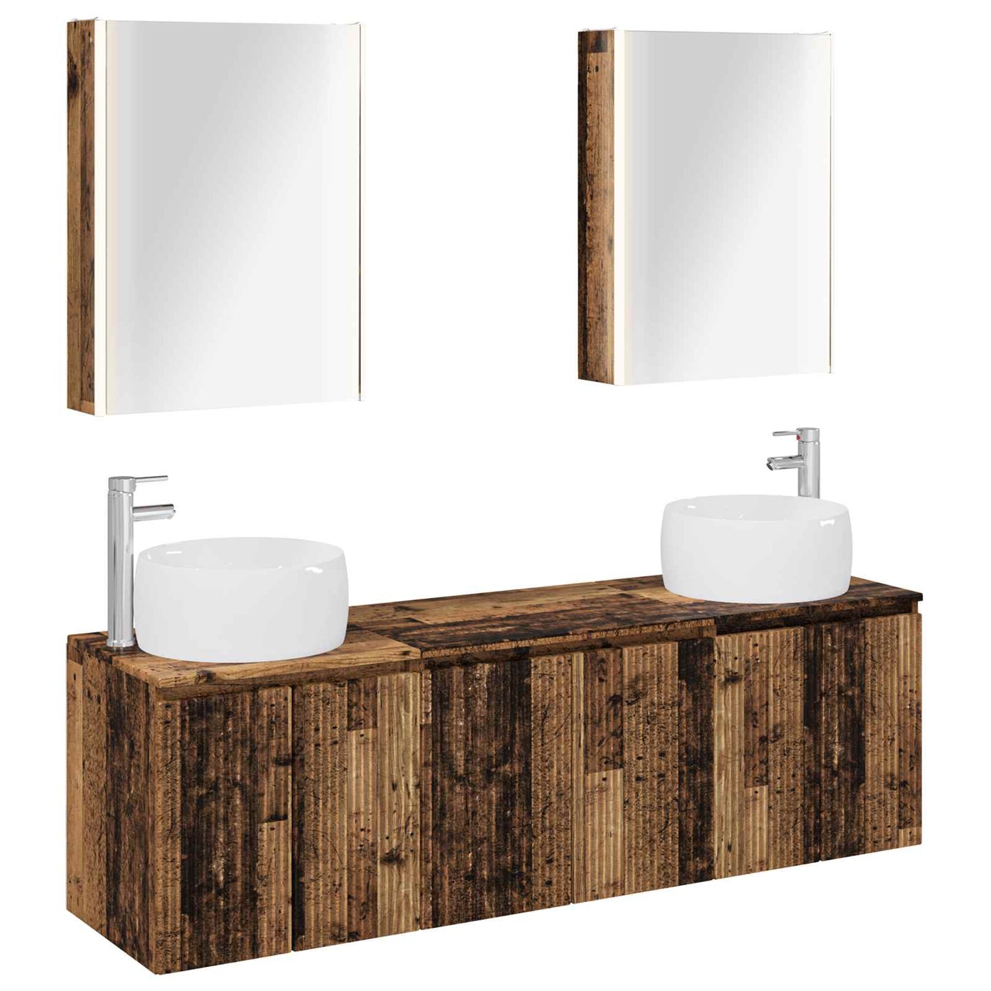 Badkamerkastenset 5 pcs Oud hout Bewerkt hout