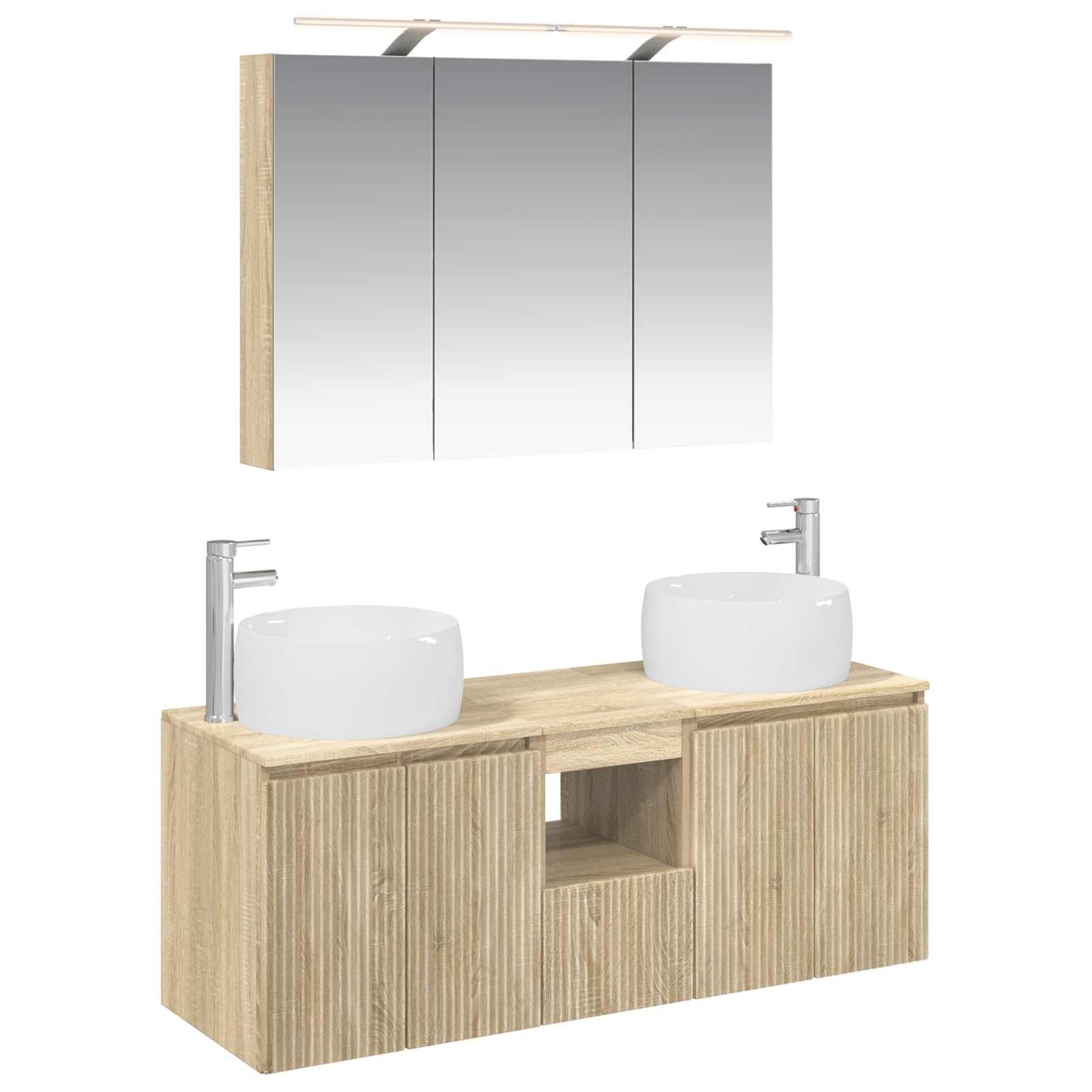 Badkamerkastenset 4 pcs Sonoma Eiken Bewerkt hout