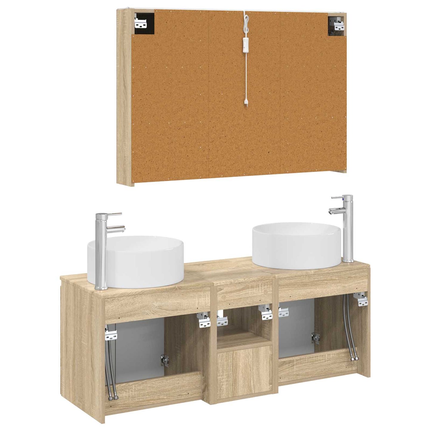 Badkamerkastenset 4 pcs Sonoma Eiken 103,5 x 15,5 x 70 cm