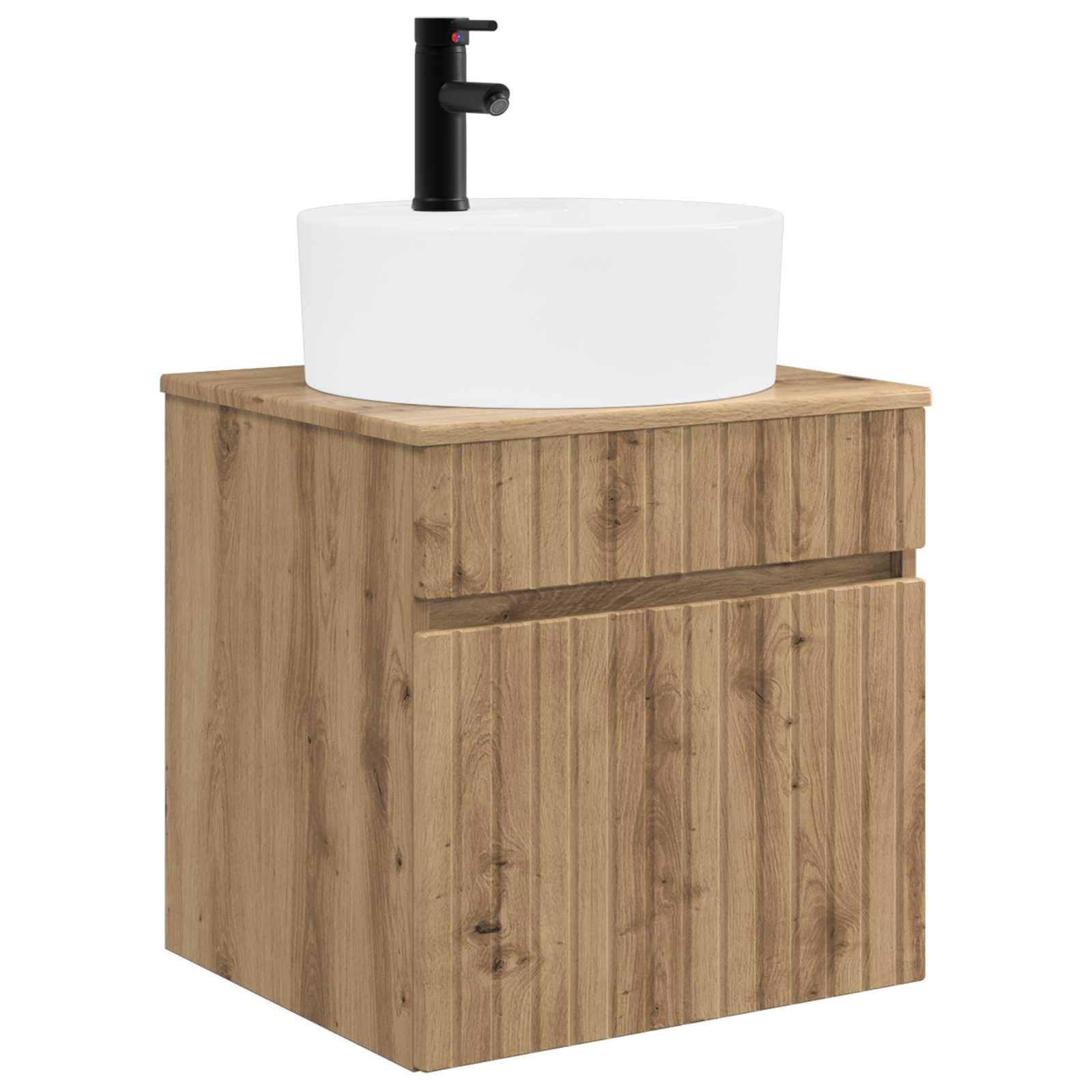 Badkamerkastenset 5 st Artisanaal eiken Bewerkt hout is nu te koop bij PeponiXL, paradijselijk wonen!