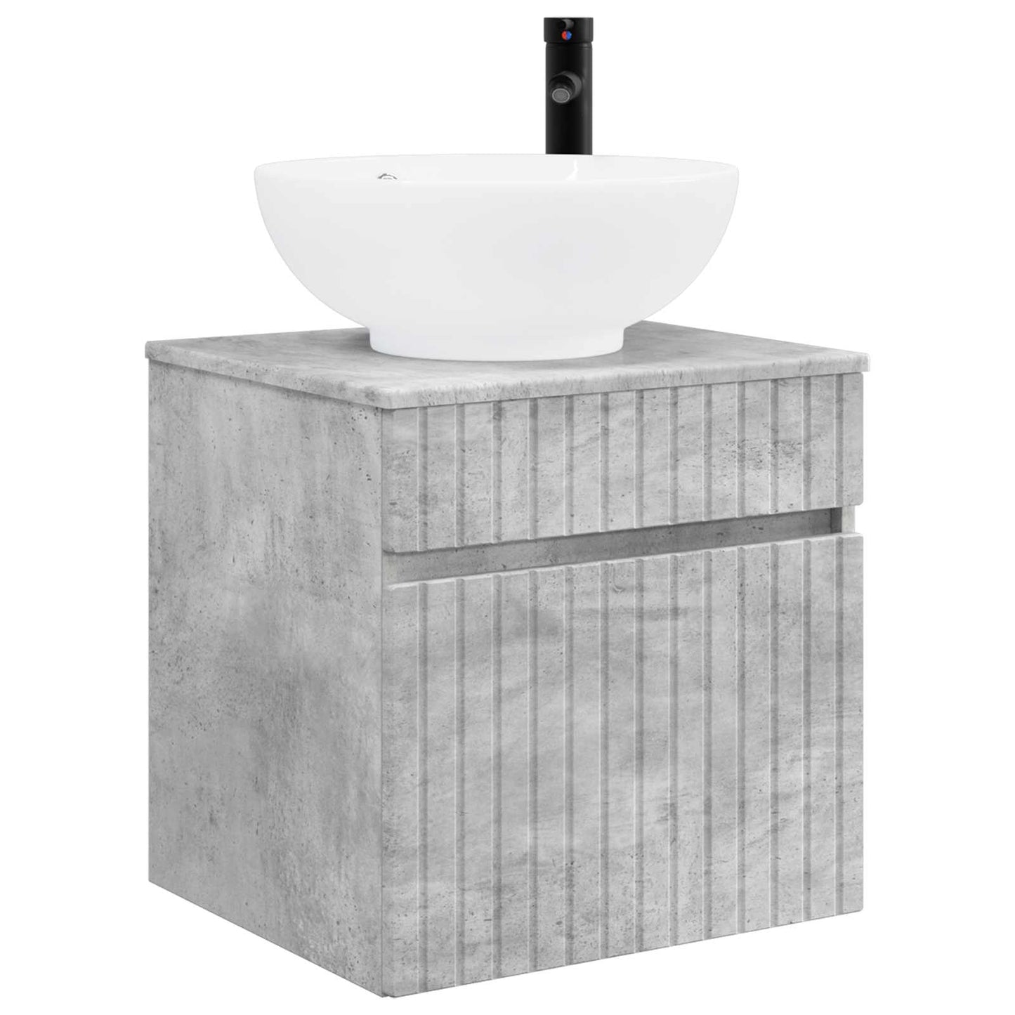 Badkamerkastenset 4 pcs Betongrijs Bewerkt hout