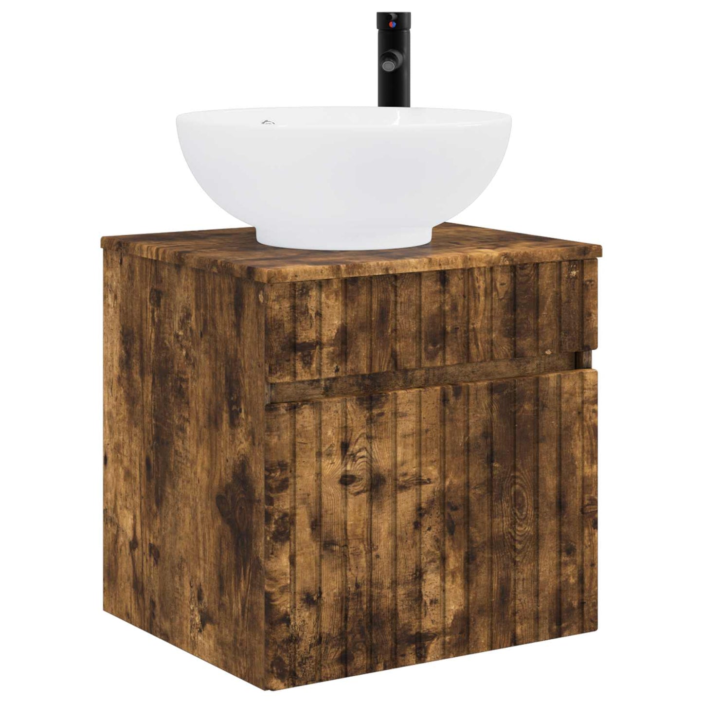 Badkamerkastenset 4 pcs Gerookt eiken 100 x 14,5 x 70 cm
