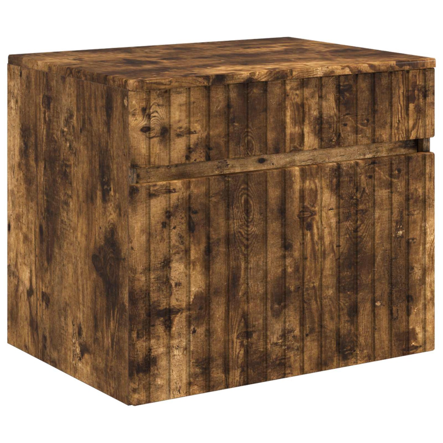 Badkamerkastenset 4 pcs Gerookt eiken 100 x 14,5 x 70 cm