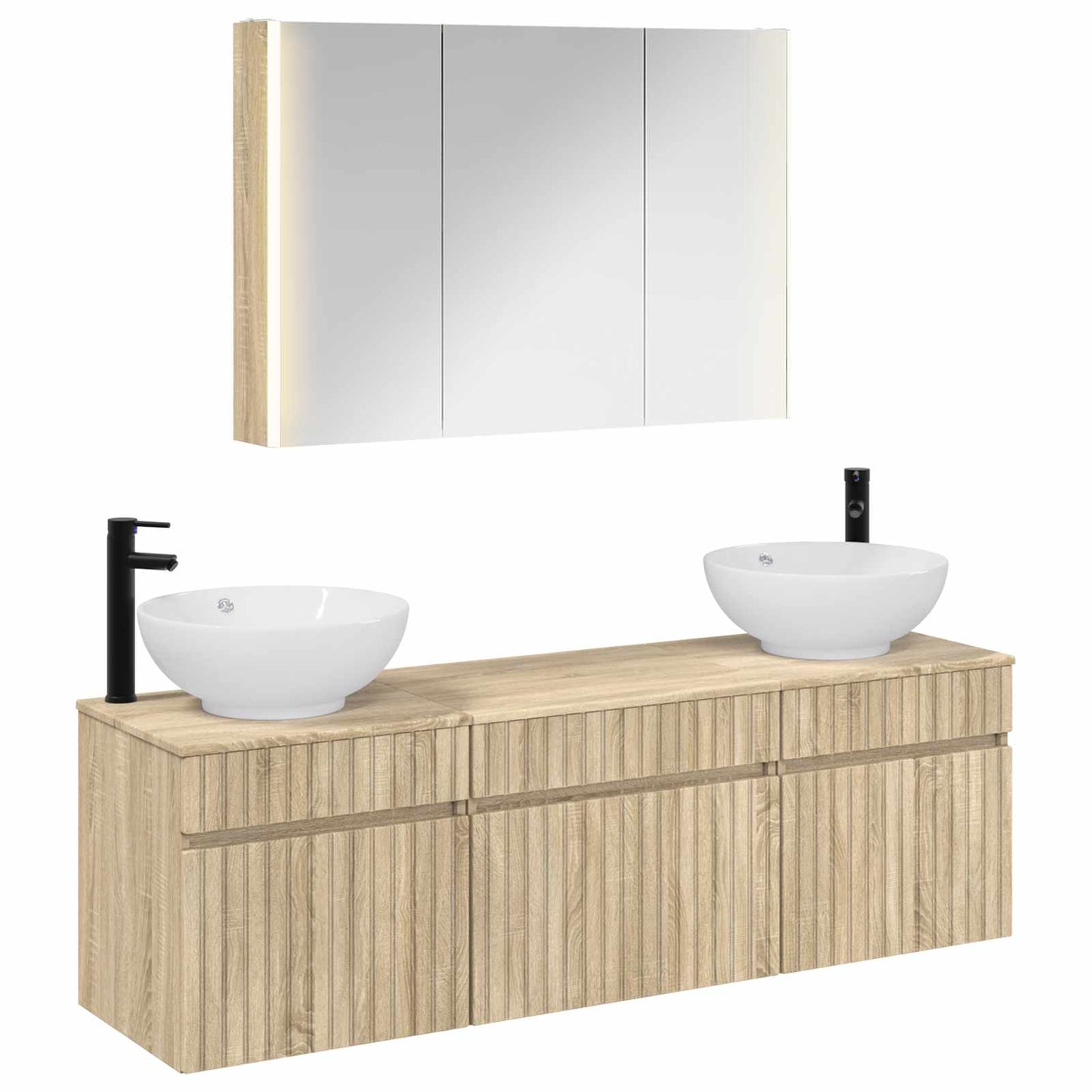 Badkamerkastenset 4 pcs Sonoma Eiken 103,5 x 15,5 x 70 cm