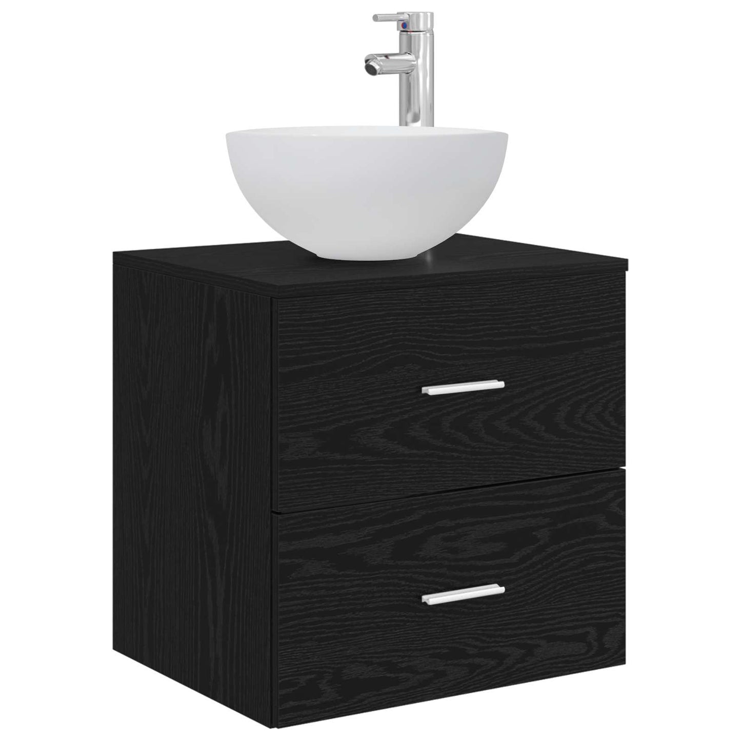 Badkamerkastenset 5 pcs Zwart eiken 50 x 14,5 x 70 cm