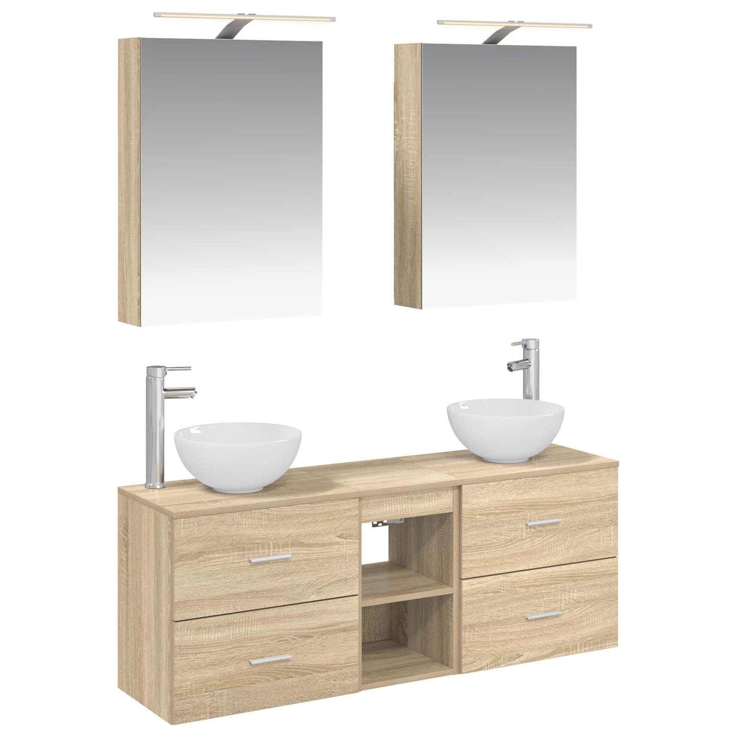 Badkamerkastenset 5 pcs Sonoma Eiken 50 x 14,5 x 70 cm