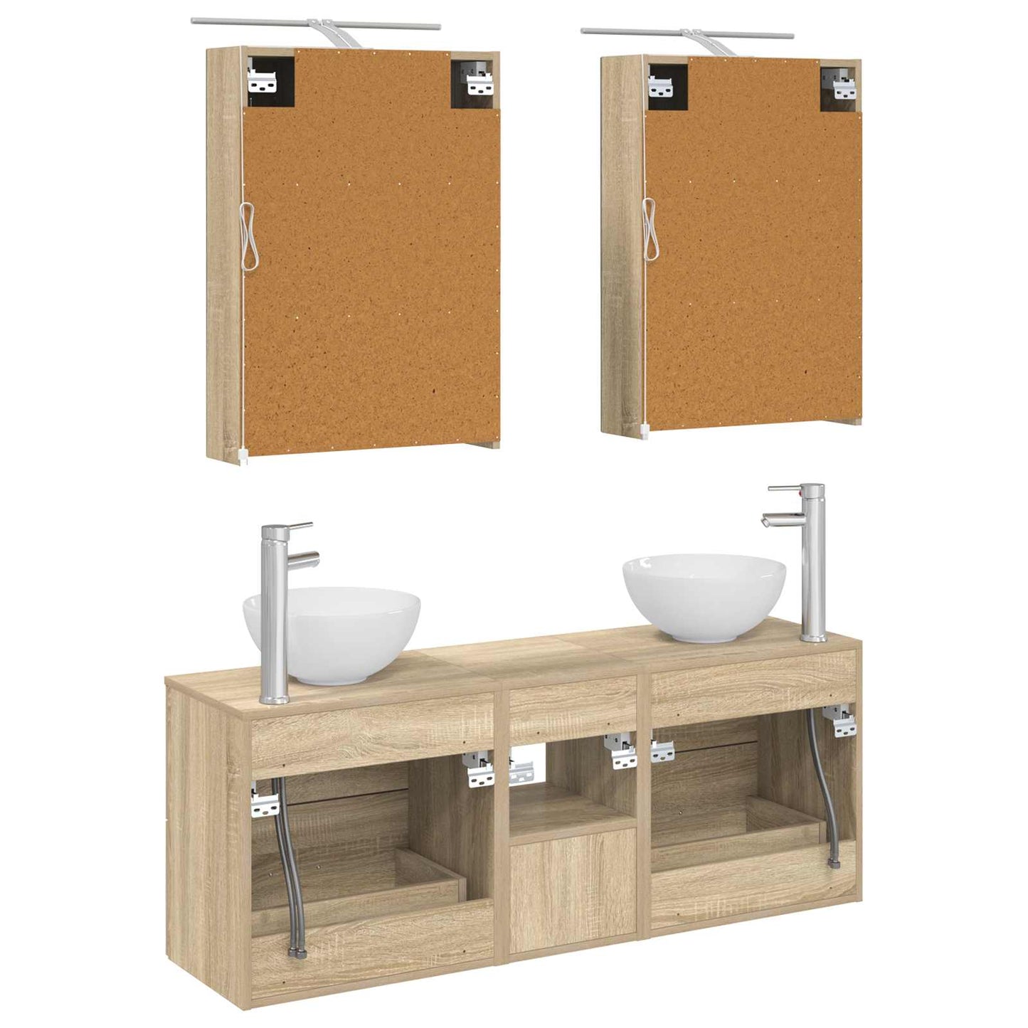 Badkamerkastenset 5 pcs Sonoma Eiken 50 x 14,5 x 70 cm