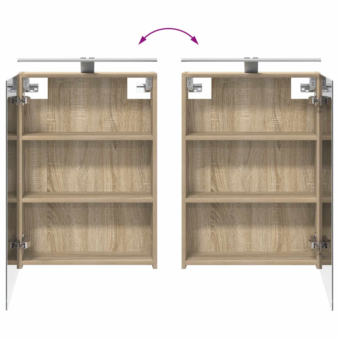 Badkamermeubelset 5 pcs Sonoma Eiken Bewerkt hout en glas