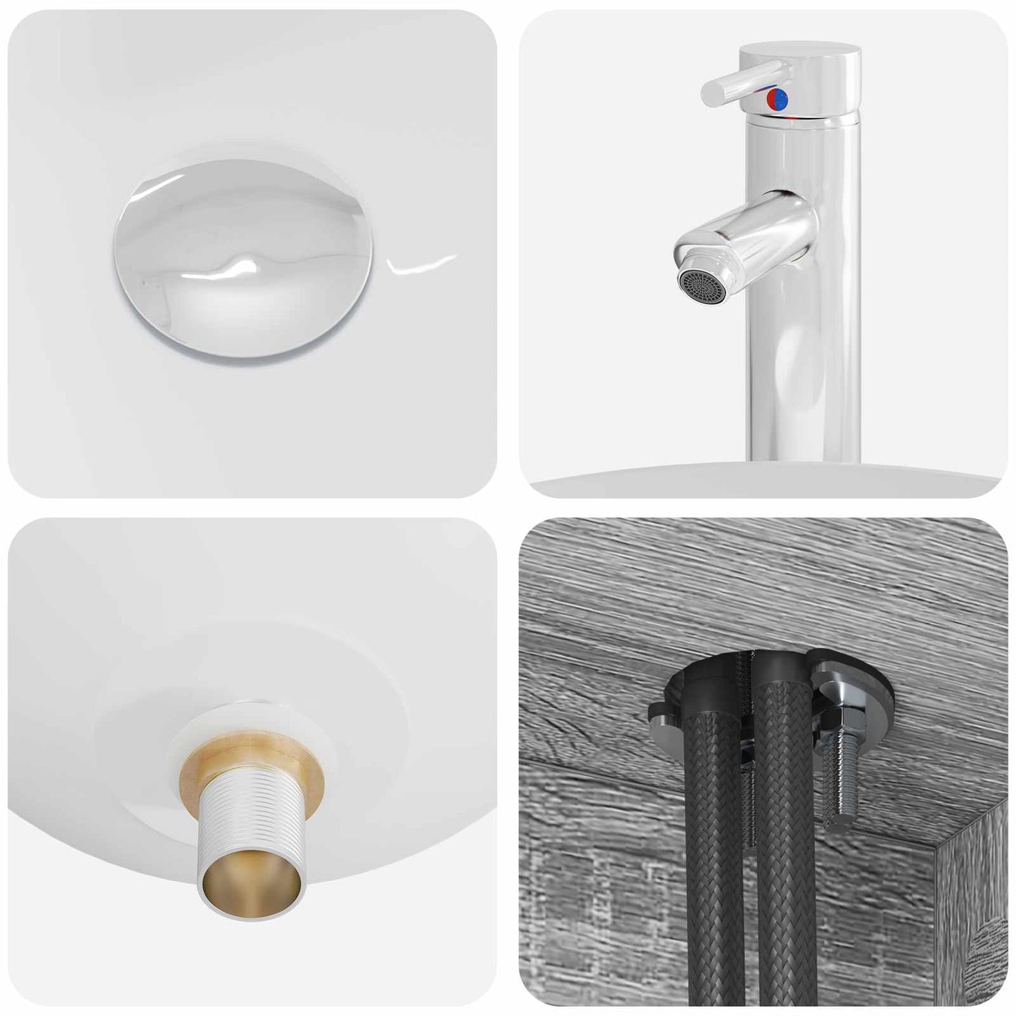 Badkamermeubelset 4 pcs Grijs Sonoma Bewerkt hout en glas