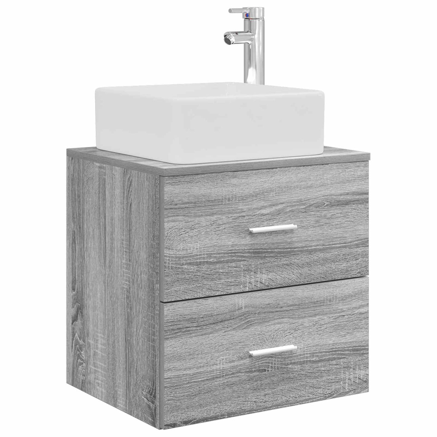Badkamermeubelset 5 pcs Grijs Sonoma Bewerkt hout en glas