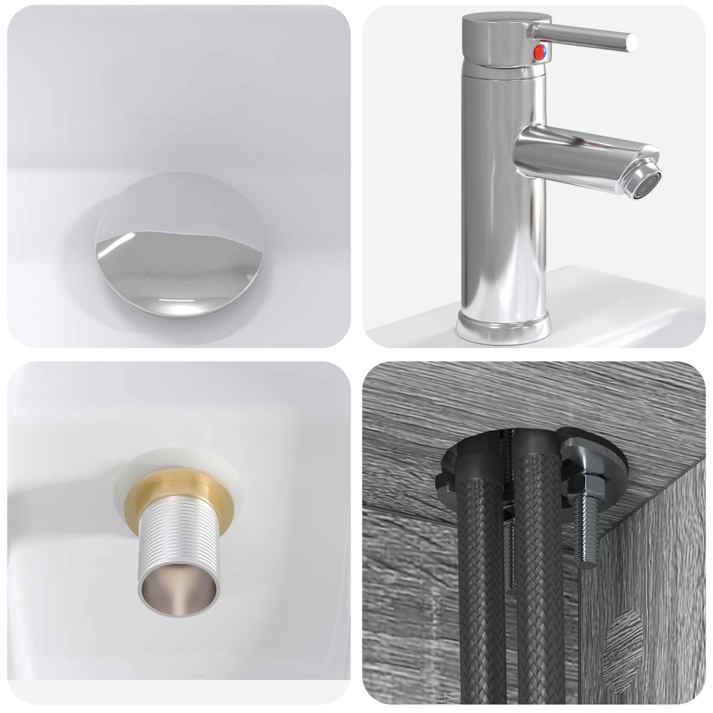Badkamermeubelset 5 pcs Grijs Sonoma Bewerkt hout en glas is nu te koop bij PeponiXL, paradijselijk wonen!