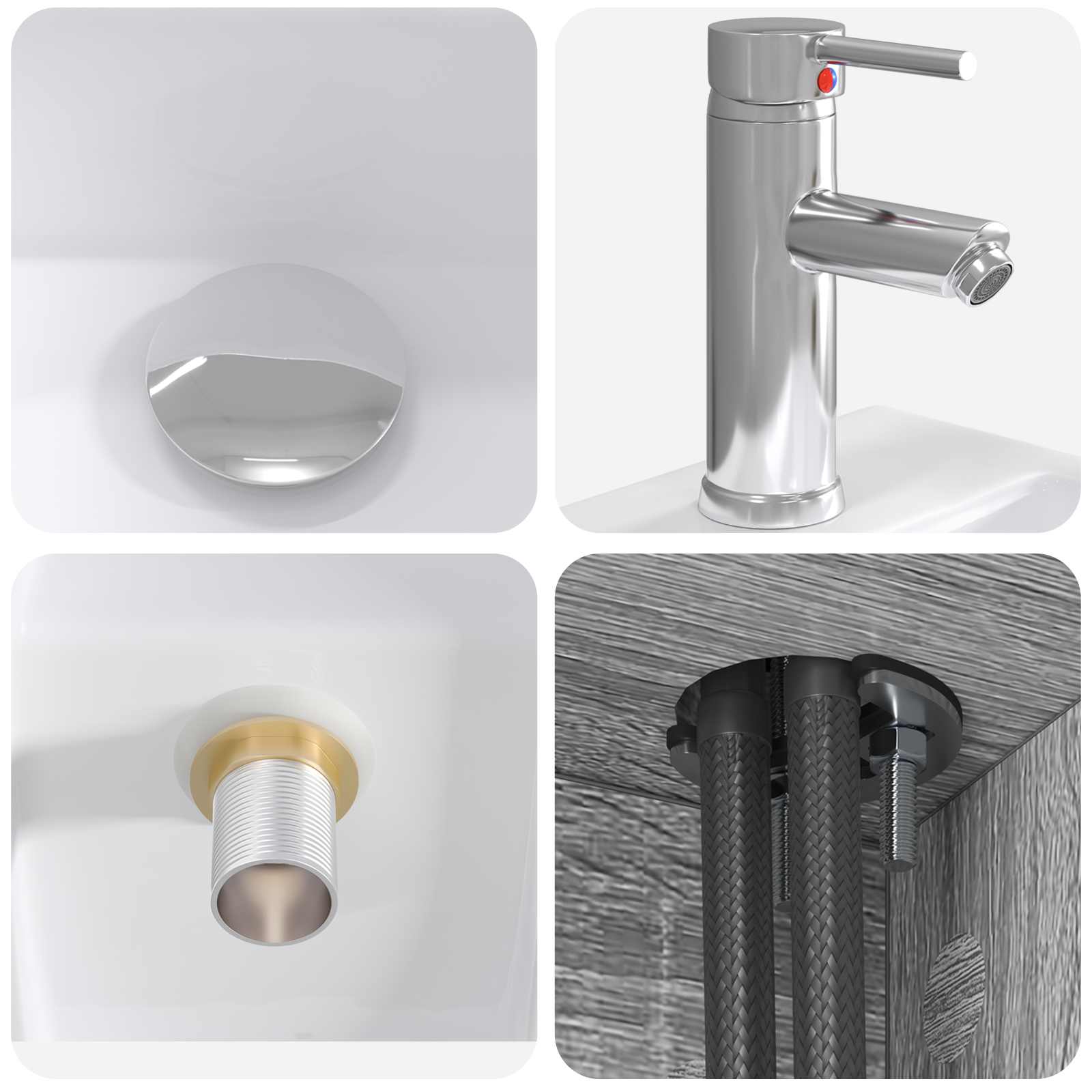 Badkamermeubelset 5 pcs Grijs Sonoma Bewerkt hout en glas is nu te koop bij PeponiXL, paradijselijk wonen!