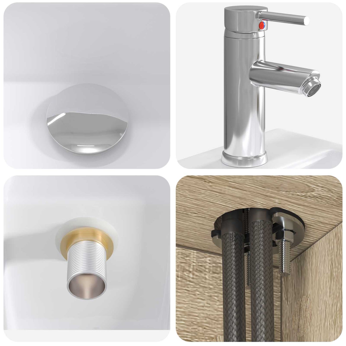 Badkamermeubelset 5 pcs Sonoma Eiken Bewerkt hout en glas is nu te koop bij PeponiXL, paradijselijk wonen!