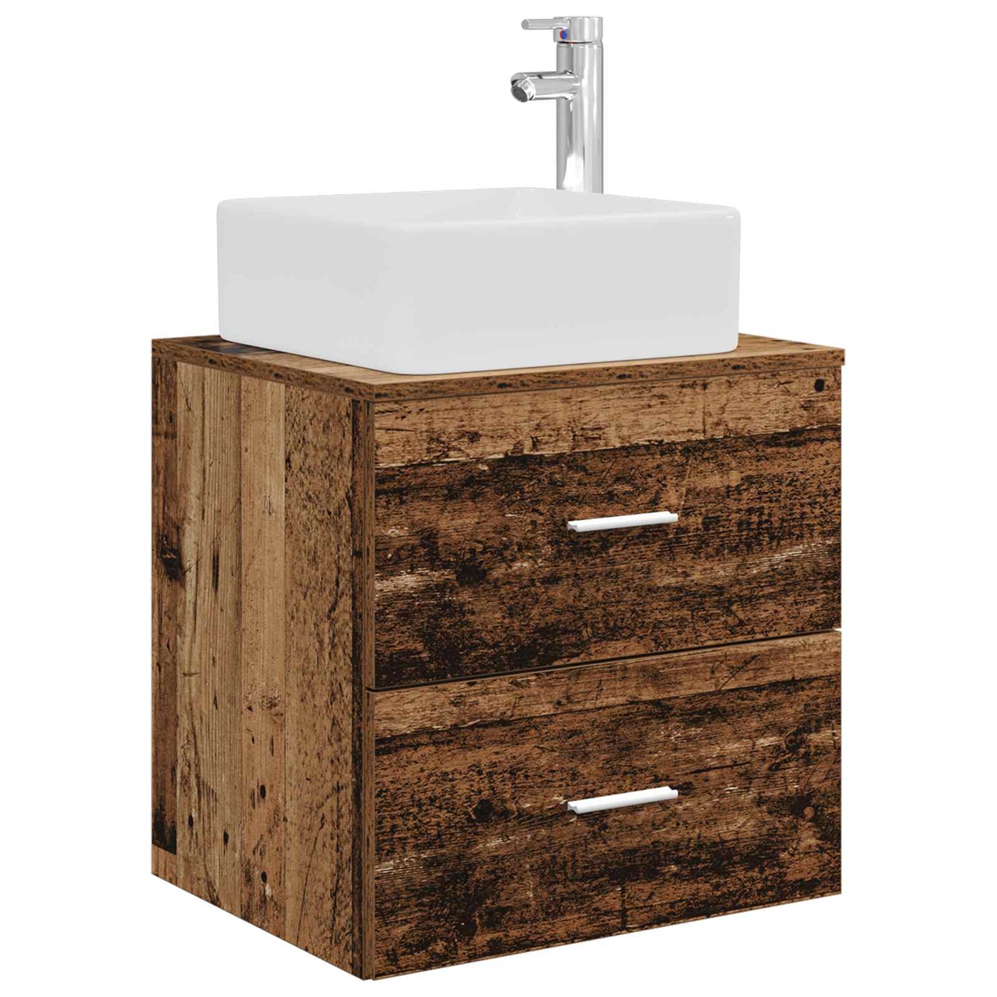 Badkamermeubelset 5 pcs Oud hout Bewerkt hout en glas is nu te koop bij PeponiXL, paradijselijk wonen!