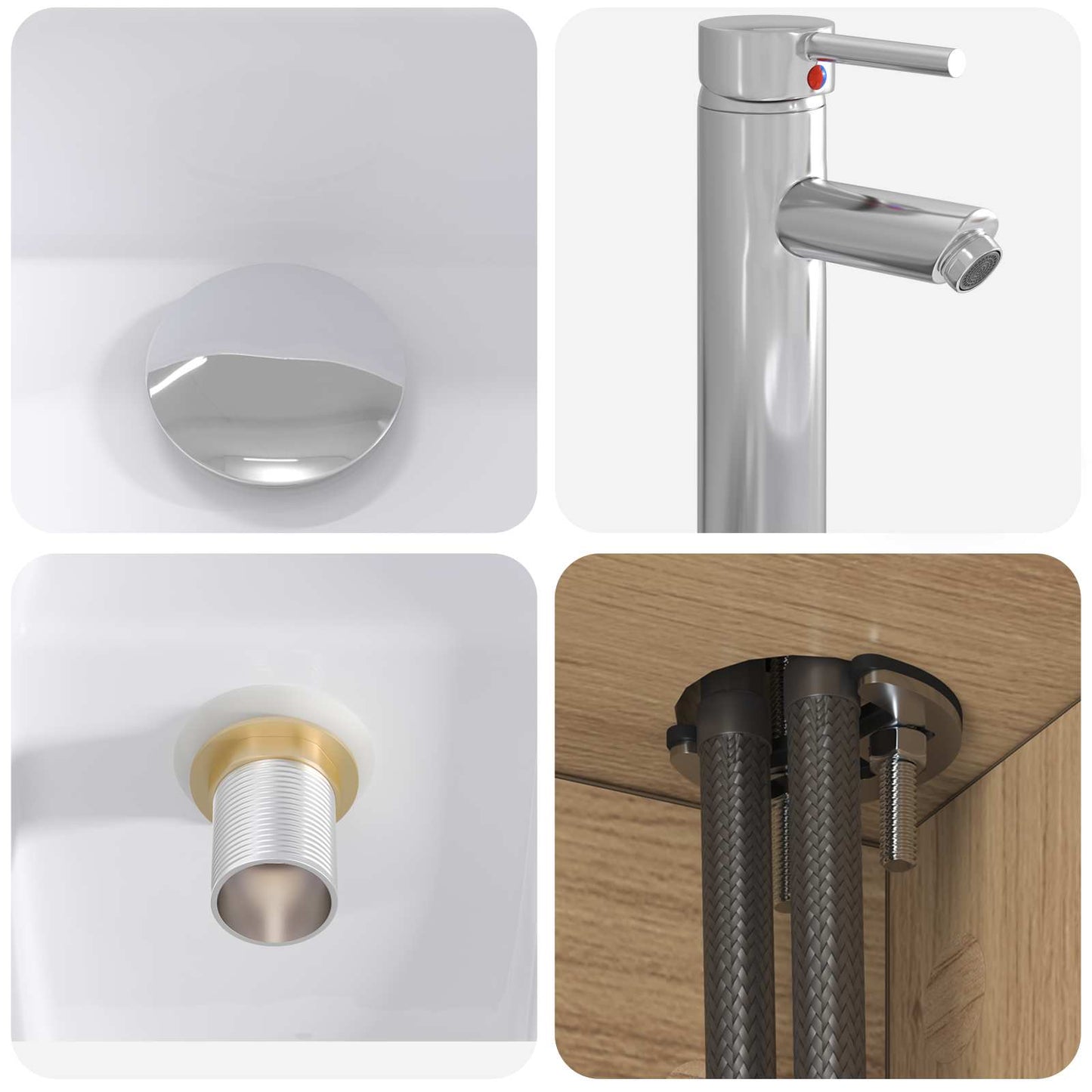 Badkamermeubelset 5 pcs Artisanaal eiken Bewerkt hout en glas is nu te koop bij PeponiXL, paradijselijk wonen!