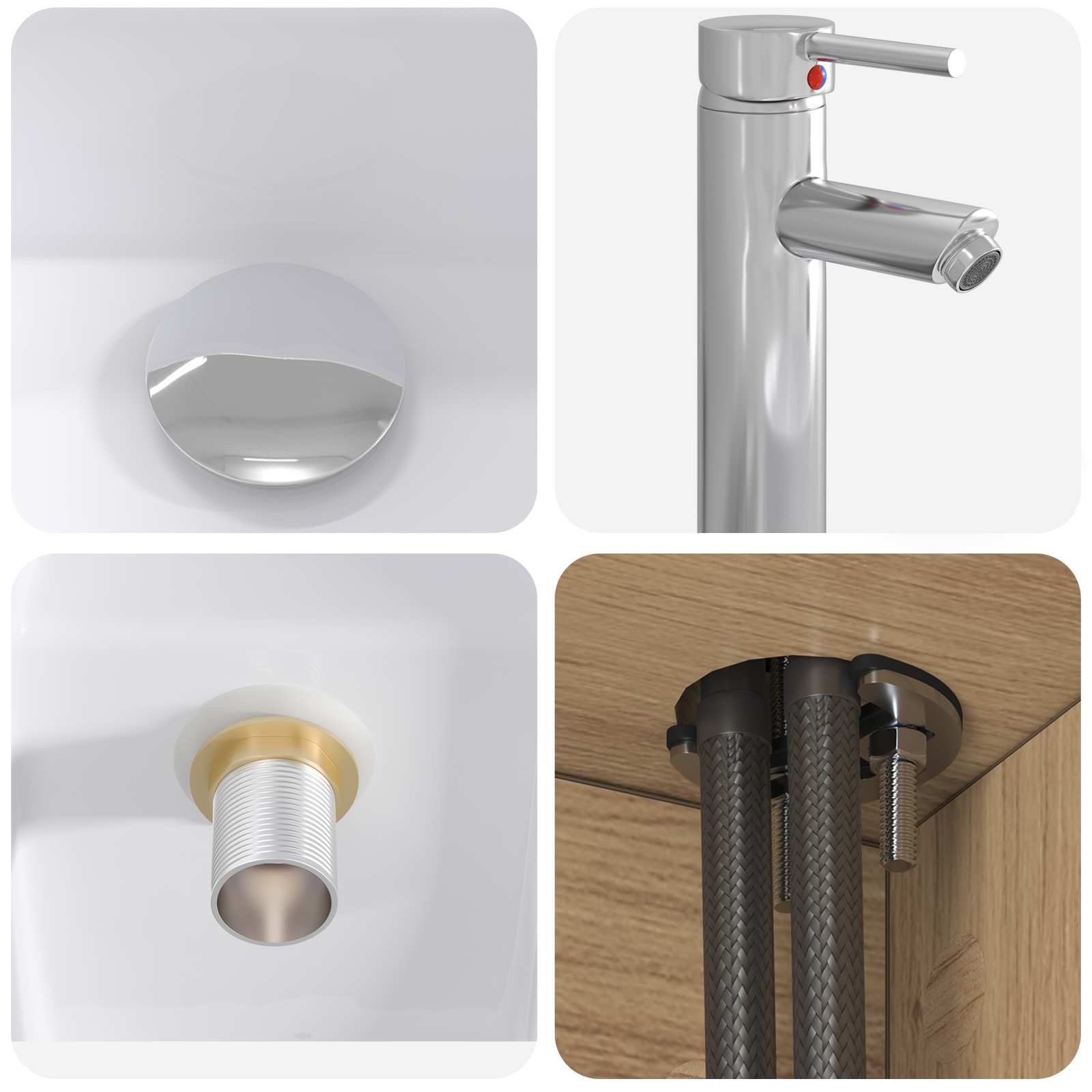 Badkamermeubelset 5 pcs Artisanaal eiken Bewerkt hout en glas is nu te koop bij PeponiXL, paradijselijk wonen!