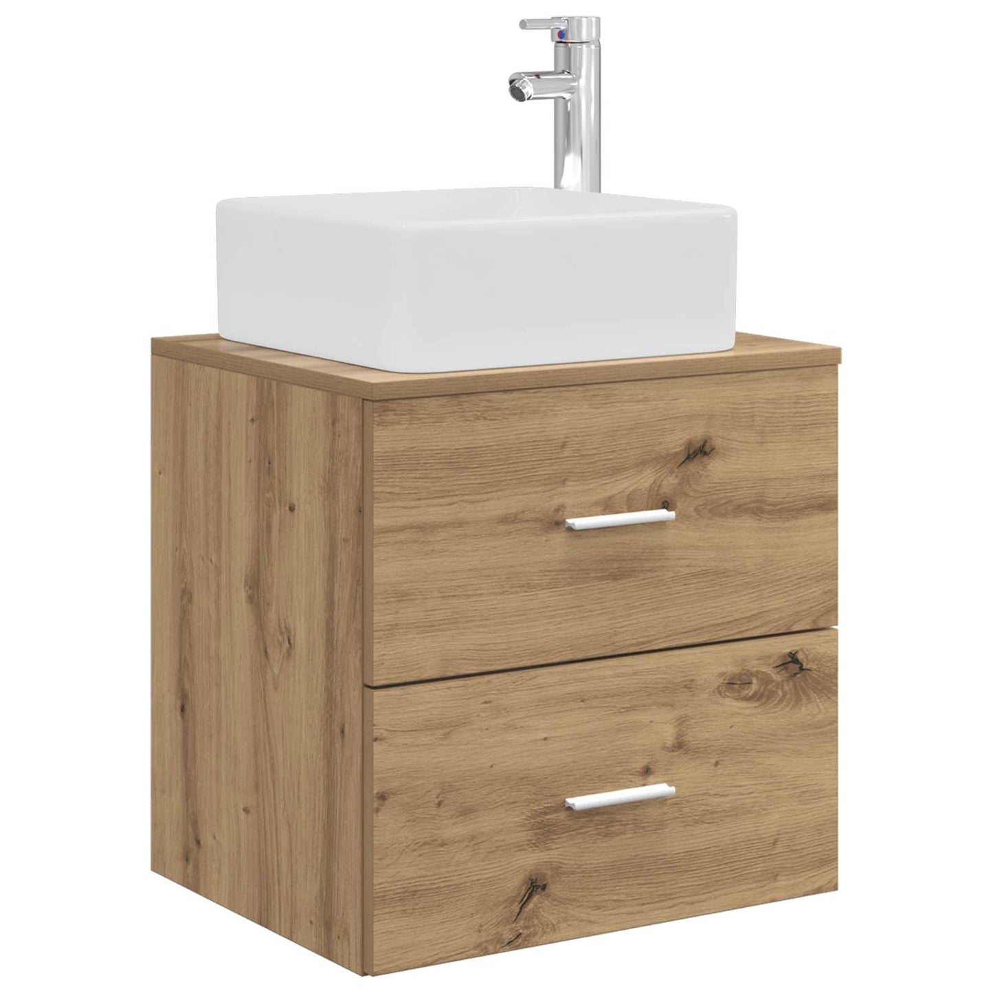 Badkamermeubelset 5 pcs Artisanaal eiken Bewerkt hout en glas is nu te koop bij PeponiXL, paradijselijk wonen!