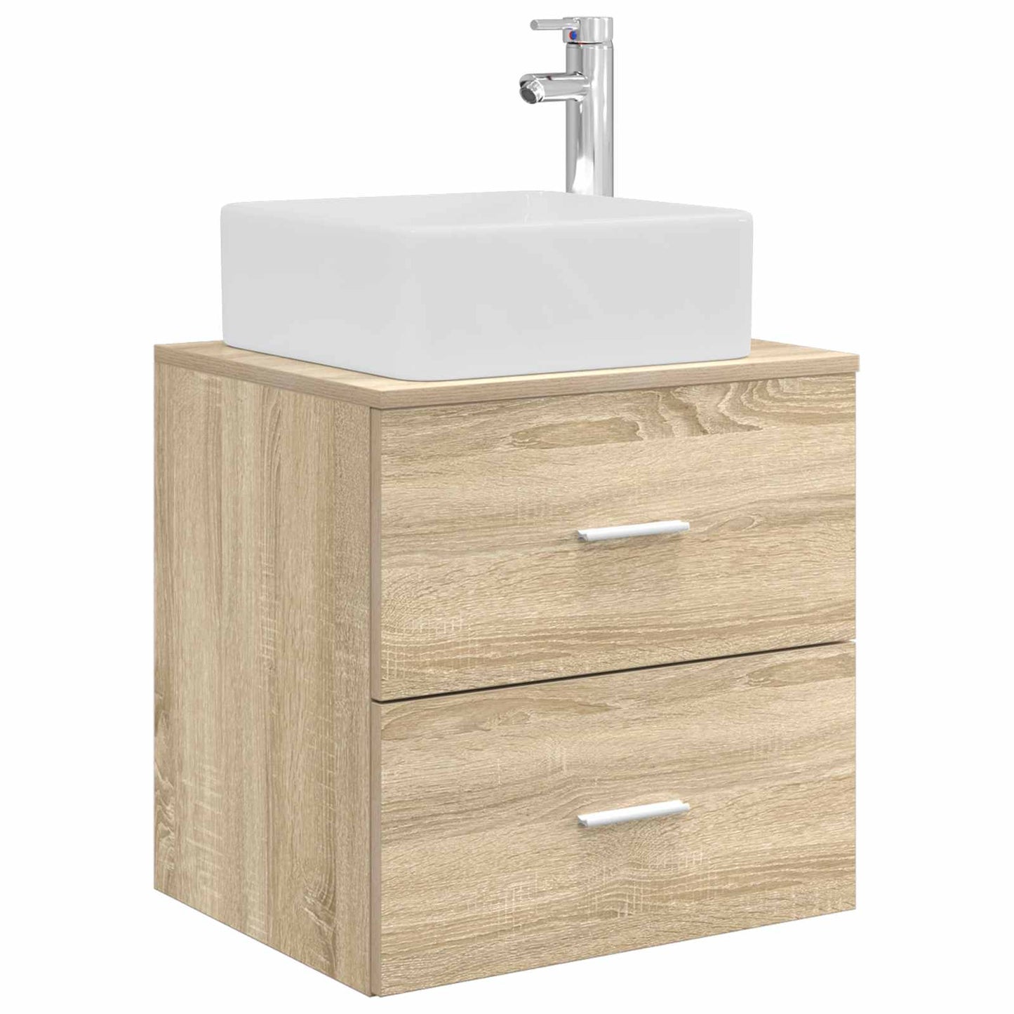 Badkamermeubelset 5 pcs Sonoma Eiken Bewerkt hout en glas is nu te koop bij PeponiXL, paradijselijk wonen!