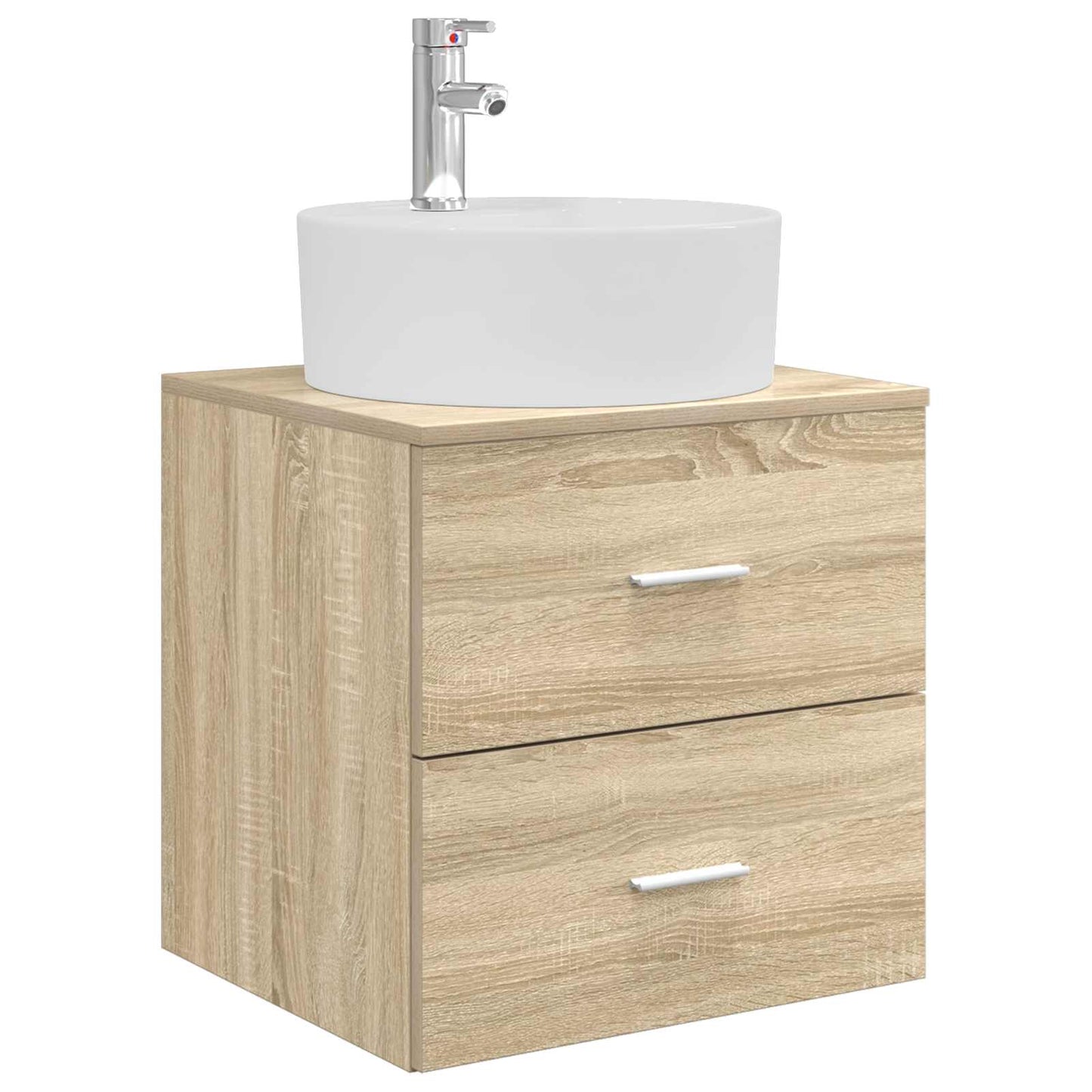 Badkamermeubelset 5 pcs Sonoma Eiken Bewerkt hout en glas is nu te koop bij PeponiXL, paradijselijk wonen!