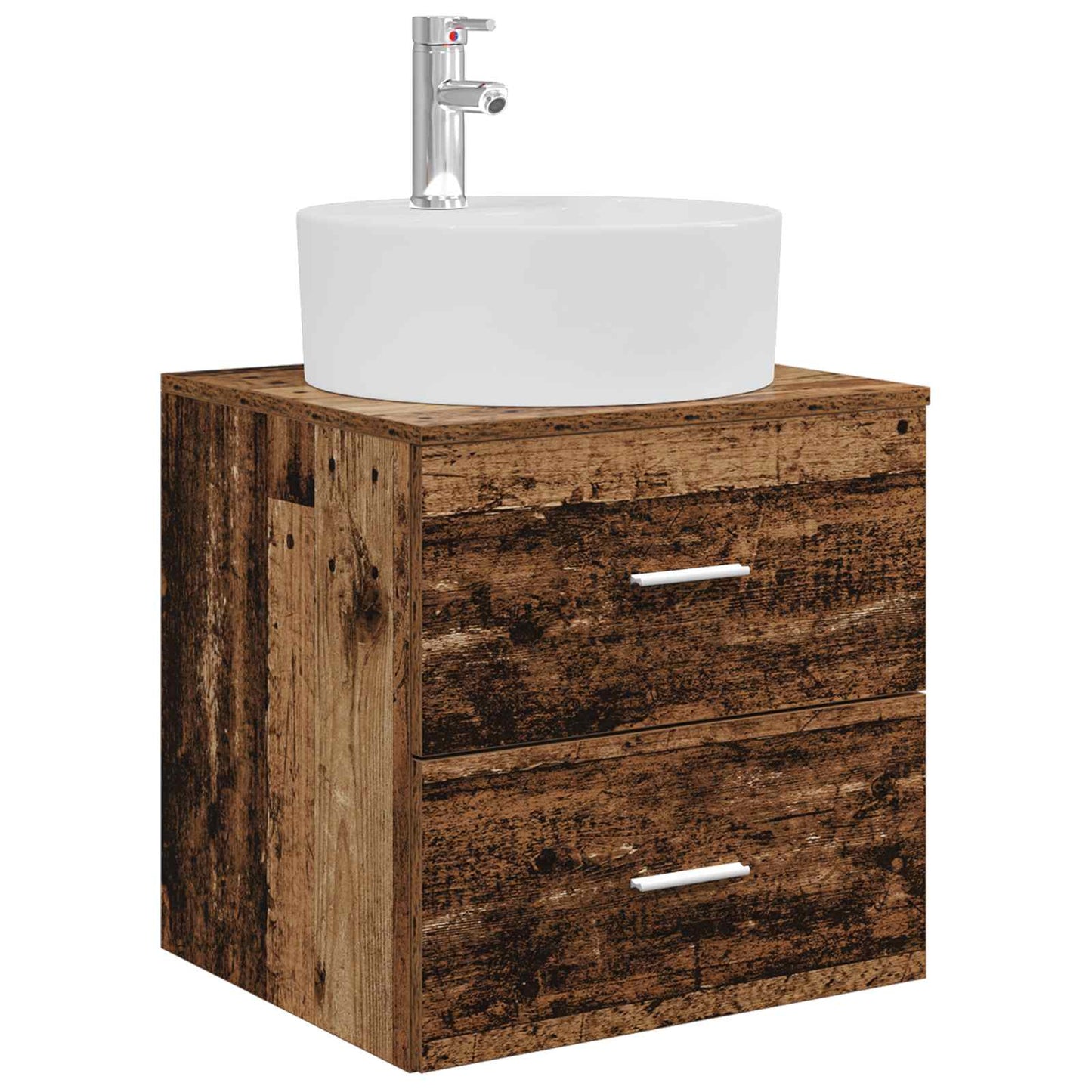 Badkamermeubelset 5 pcs Oud hout Bewerkt hout en glas is nu te koop bij PeponiXL, paradijselijk wonen!