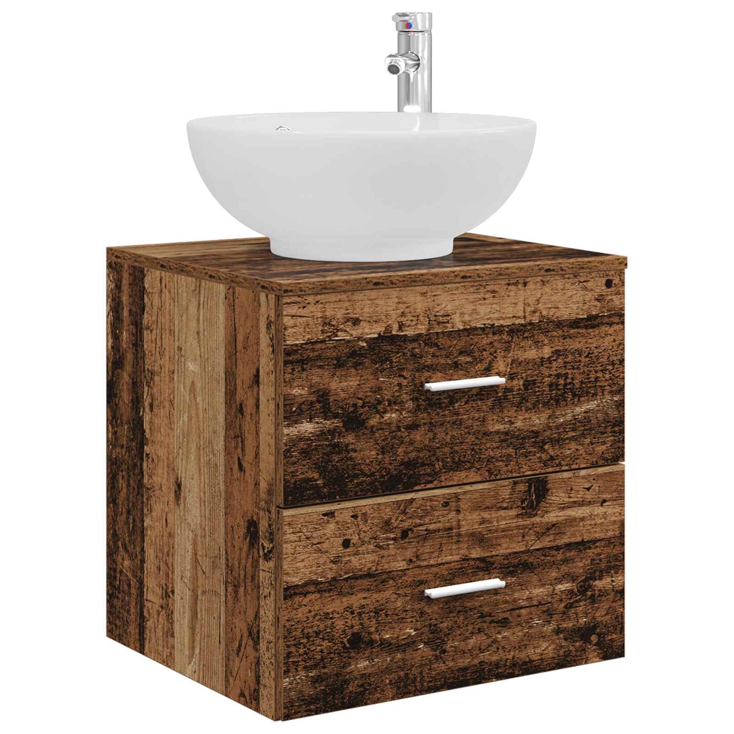 Badkamermeubelset 5 pcs Oud hout Bewerkt hout en glas is nu te koop bij PeponiXL, paradijselijk wonen!