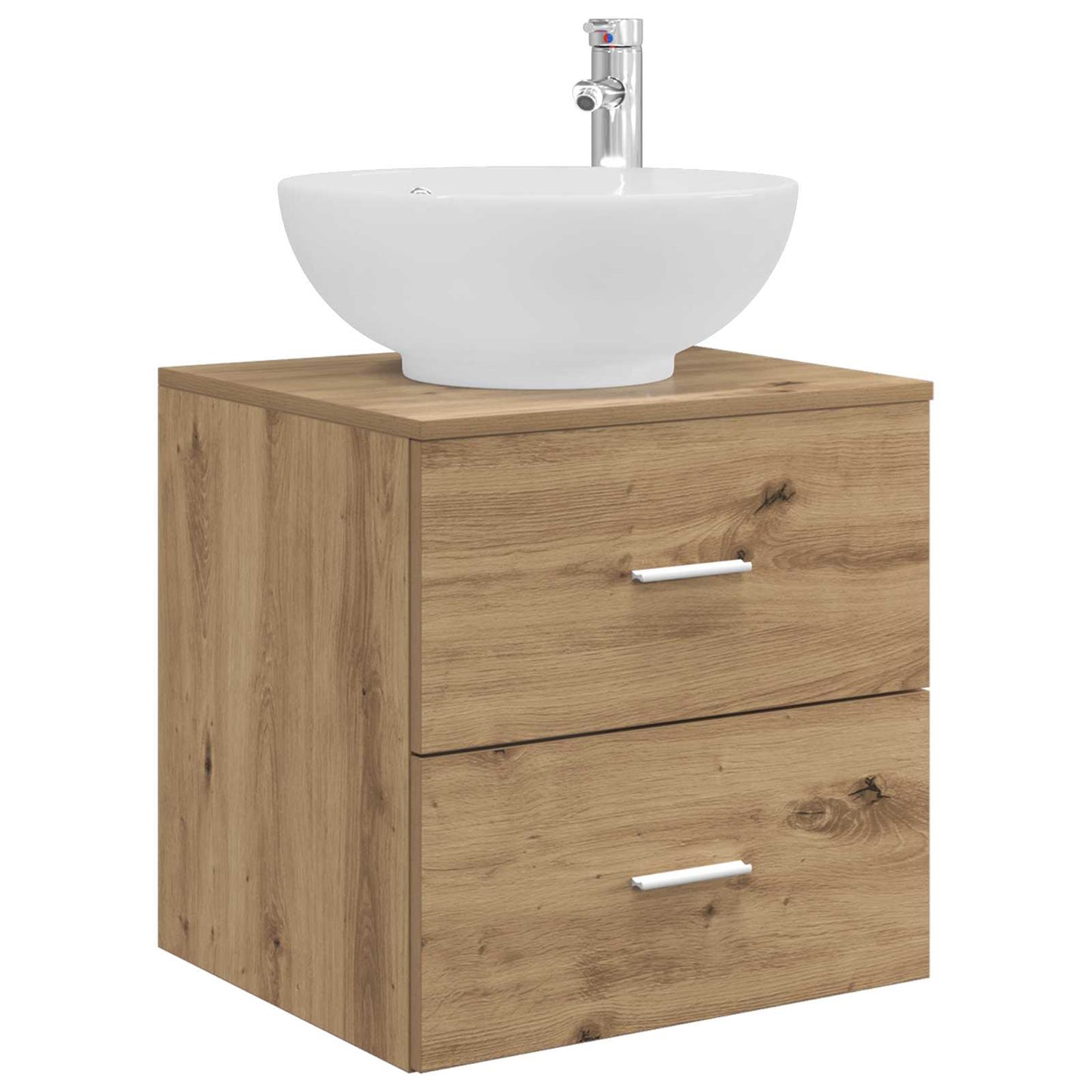 Badkamermeubelset 5 pcs Artisanaal eiken Bewerkt hout en glas is nu te koop bij PeponiXL, paradijselijk wonen!