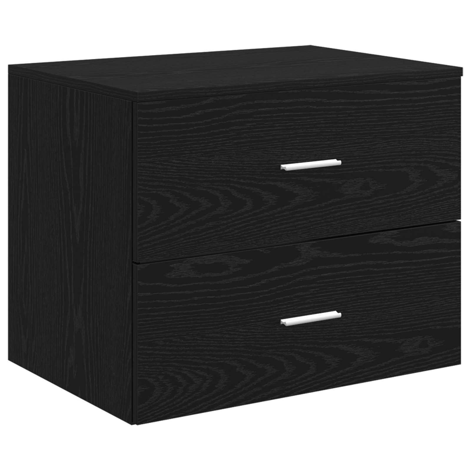 Badkamermeubelset 5 pcs Zwart eiken Bewerkt hout en glas is nu te koop bij PeponiXL, paradijselijk wonen!