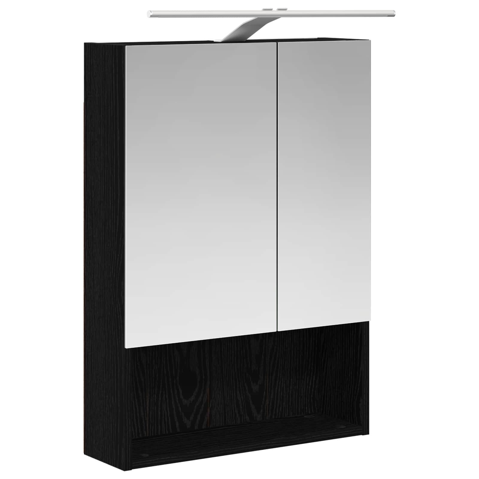 Badkamermeubelset 5 pcs Zwart eiken Bewerkt hout en glas is nu te koop bij PeponiXL, paradijselijk wonen!