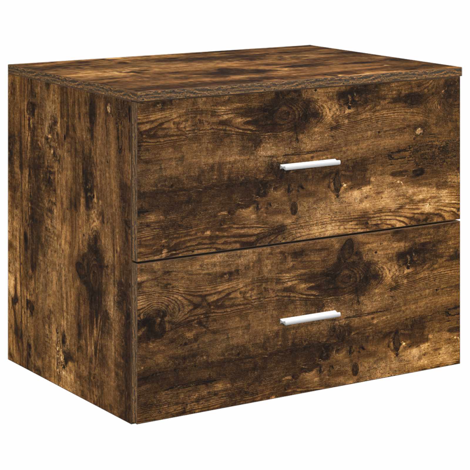 Badkamermeubelset 5 pcs Gerookt eiken Bewerkt hout en glas is nu te koop bij PeponiXL, paradijselijk wonen!