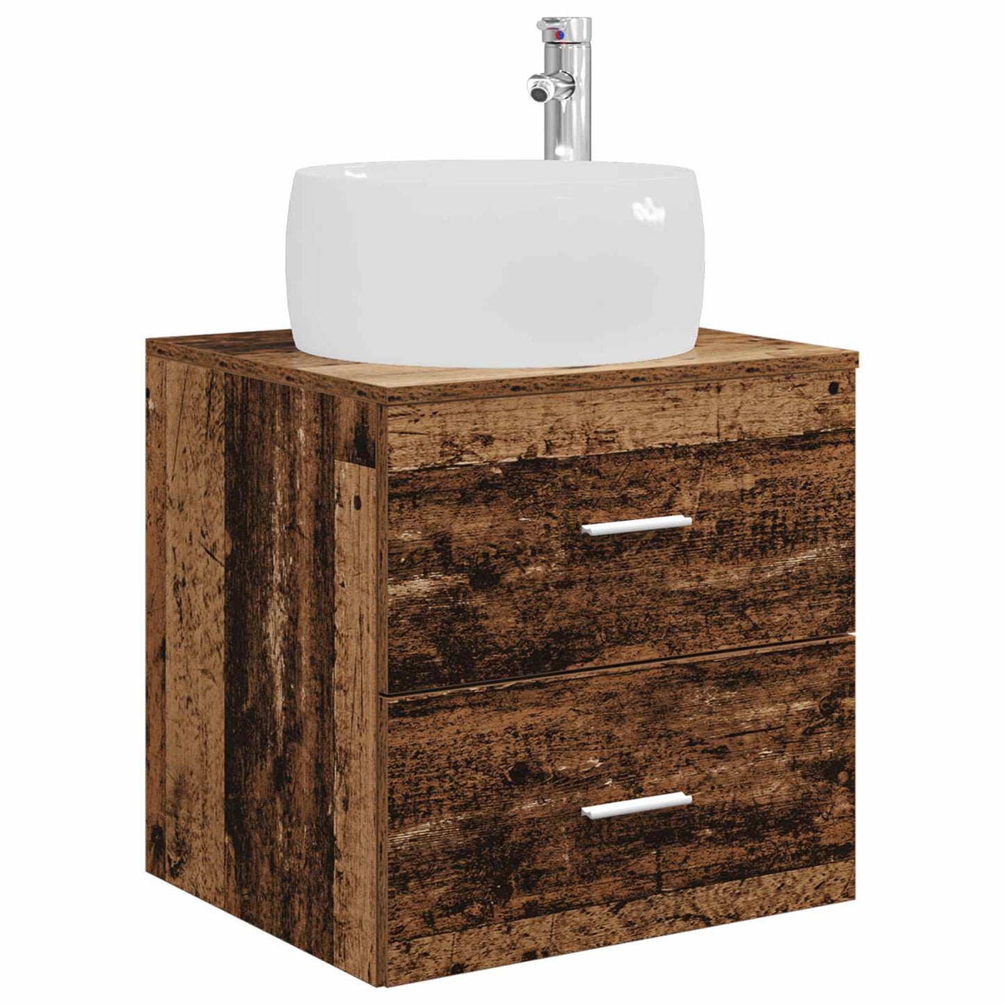Badkamermeubelset 5 pcs Oud hout Bewerkt hout en glas is nu te koop bij PeponiXL, paradijselijk wonen!