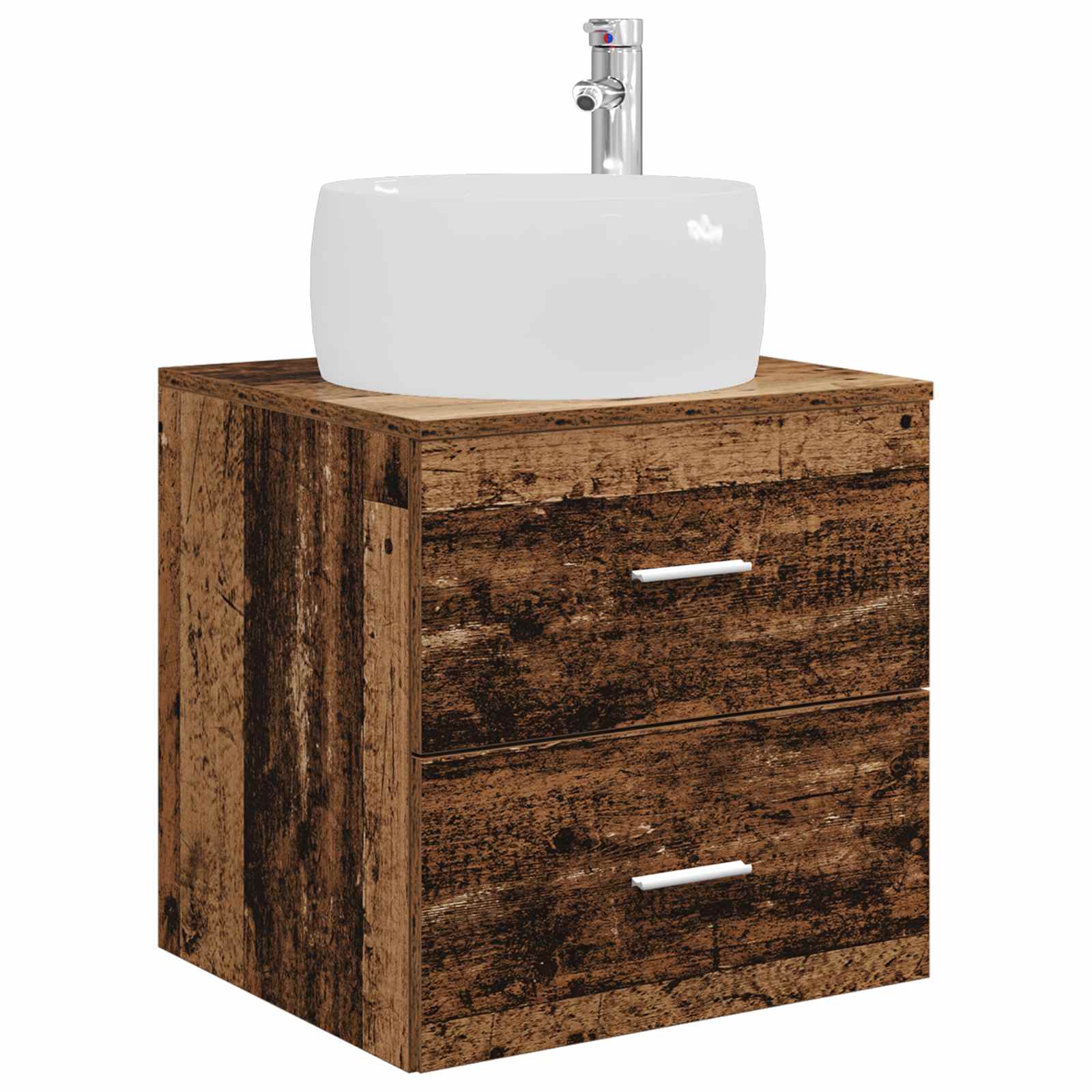 Badkamermeubelset 5 pcs Oud hout Bewerkt hout en glas is nu te koop bij PeponiXL, paradijselijk wonen!