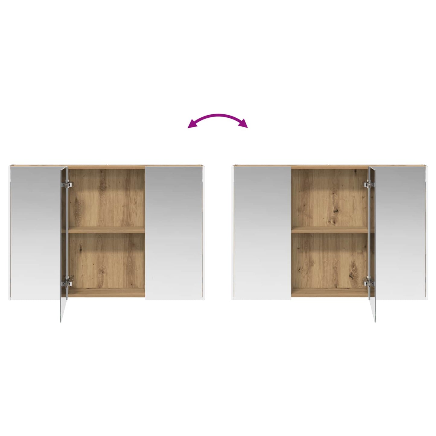 Badkamermeubelset 4 st Artisanaal eiken Bewerkt hout en glas is nu te koop bij PeponiXL, paradijselijk wonen!