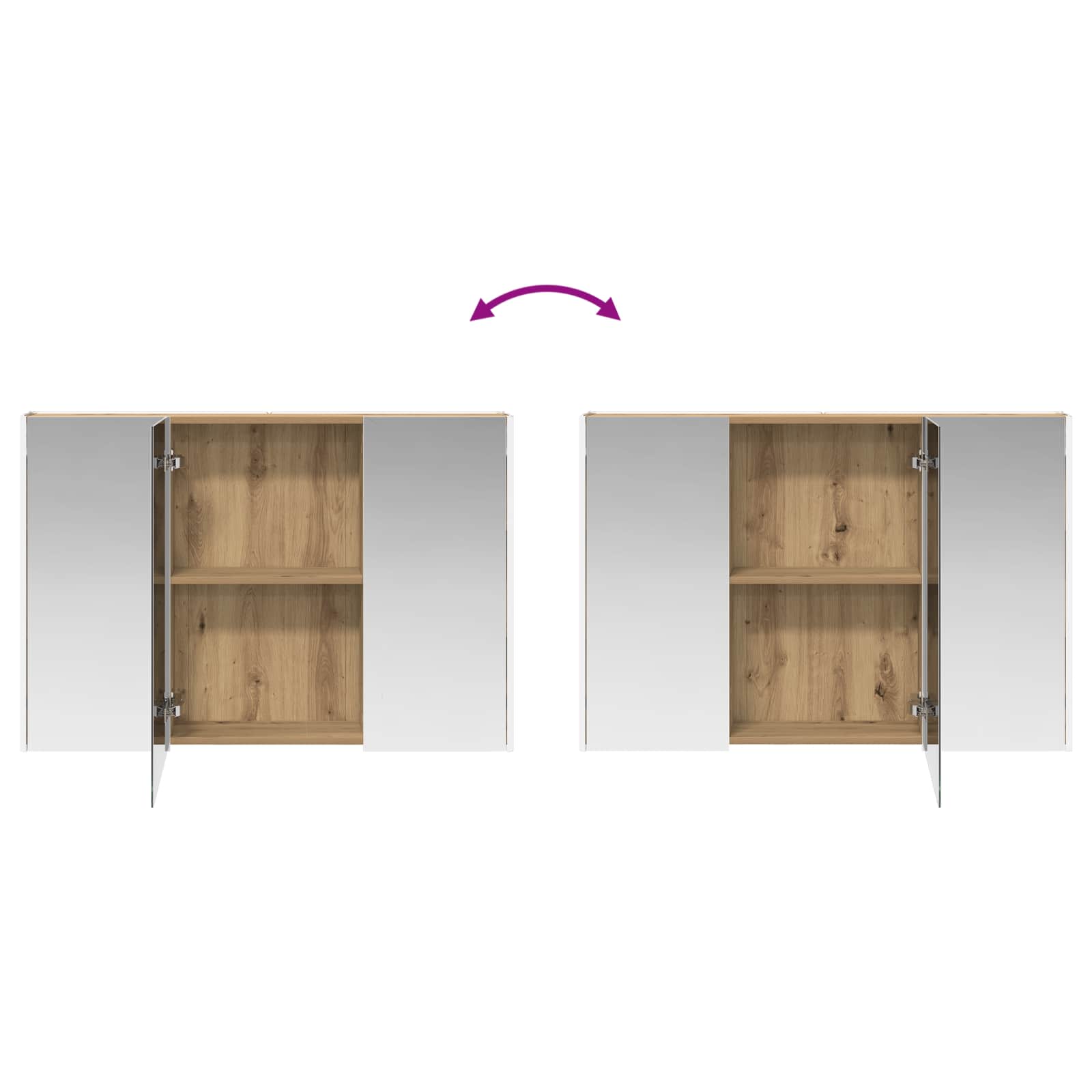 Badkamermeubelset 4 st Artisanaal eiken Bewerkt hout en glas is nu te koop bij PeponiXL, paradijselijk wonen!
